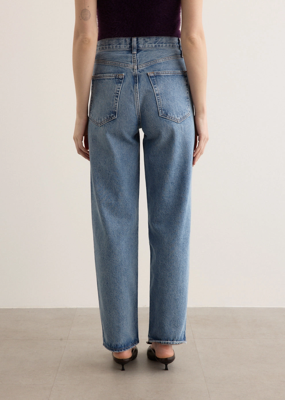 Seasonless wear V-Waist Baggy Jeans