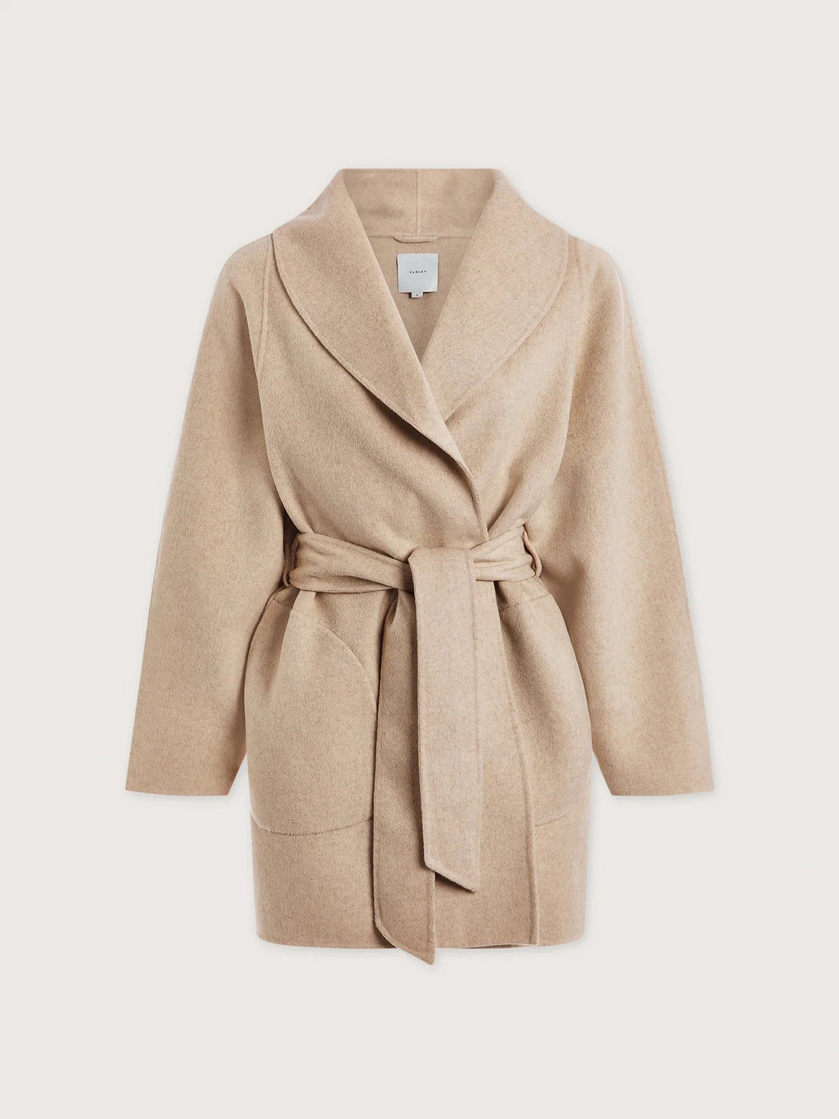 Non Restrictive Movement Cut Varley Edgemere Wrap Jacket in Pumice Stone Marl