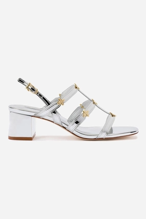 Beach Mode Sunshine Walk Harmony Block Sandal In Silver Specchio