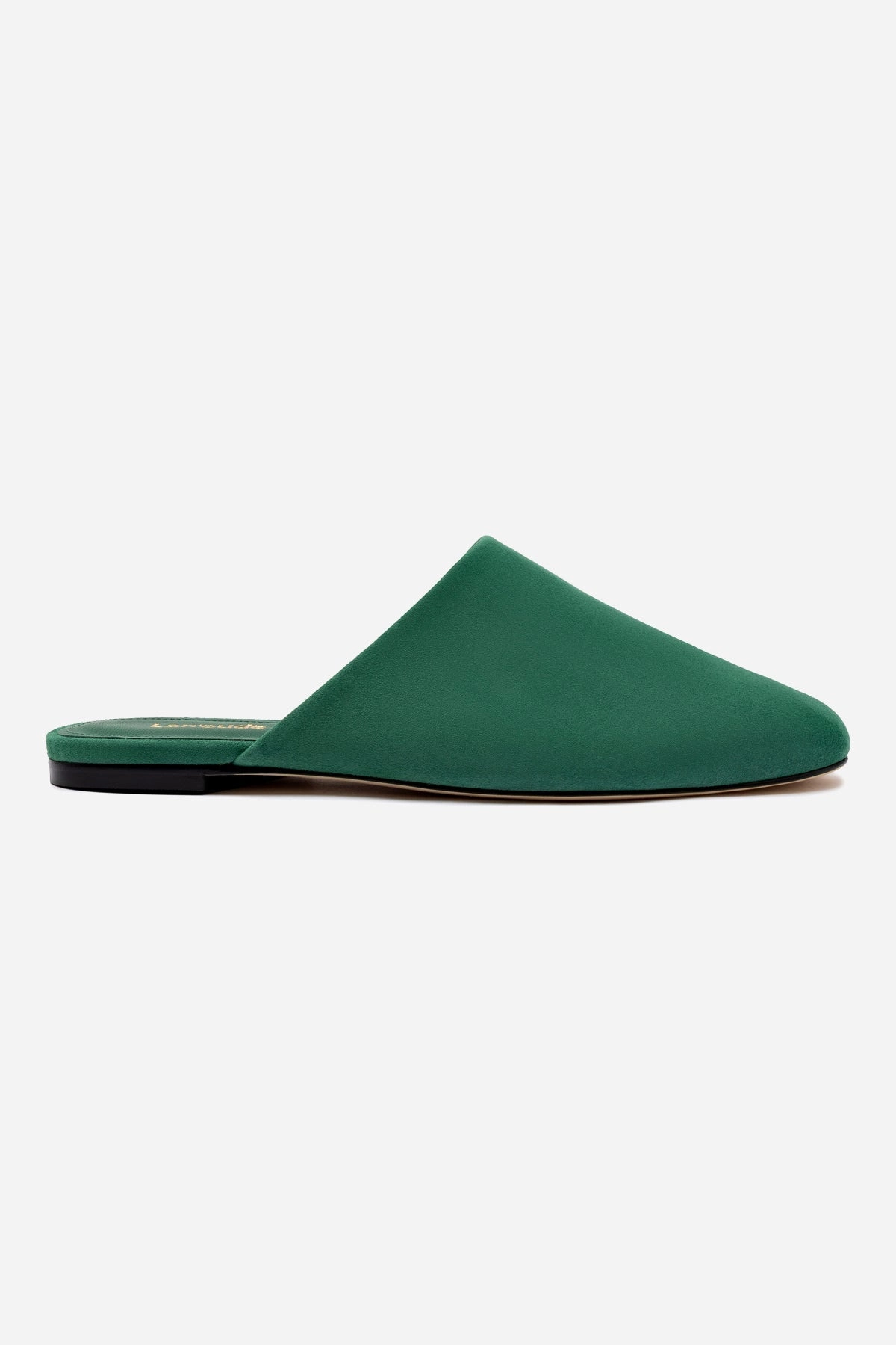 Venice Flat Mule and Pouch Kit In Emerald Suede All Purpose