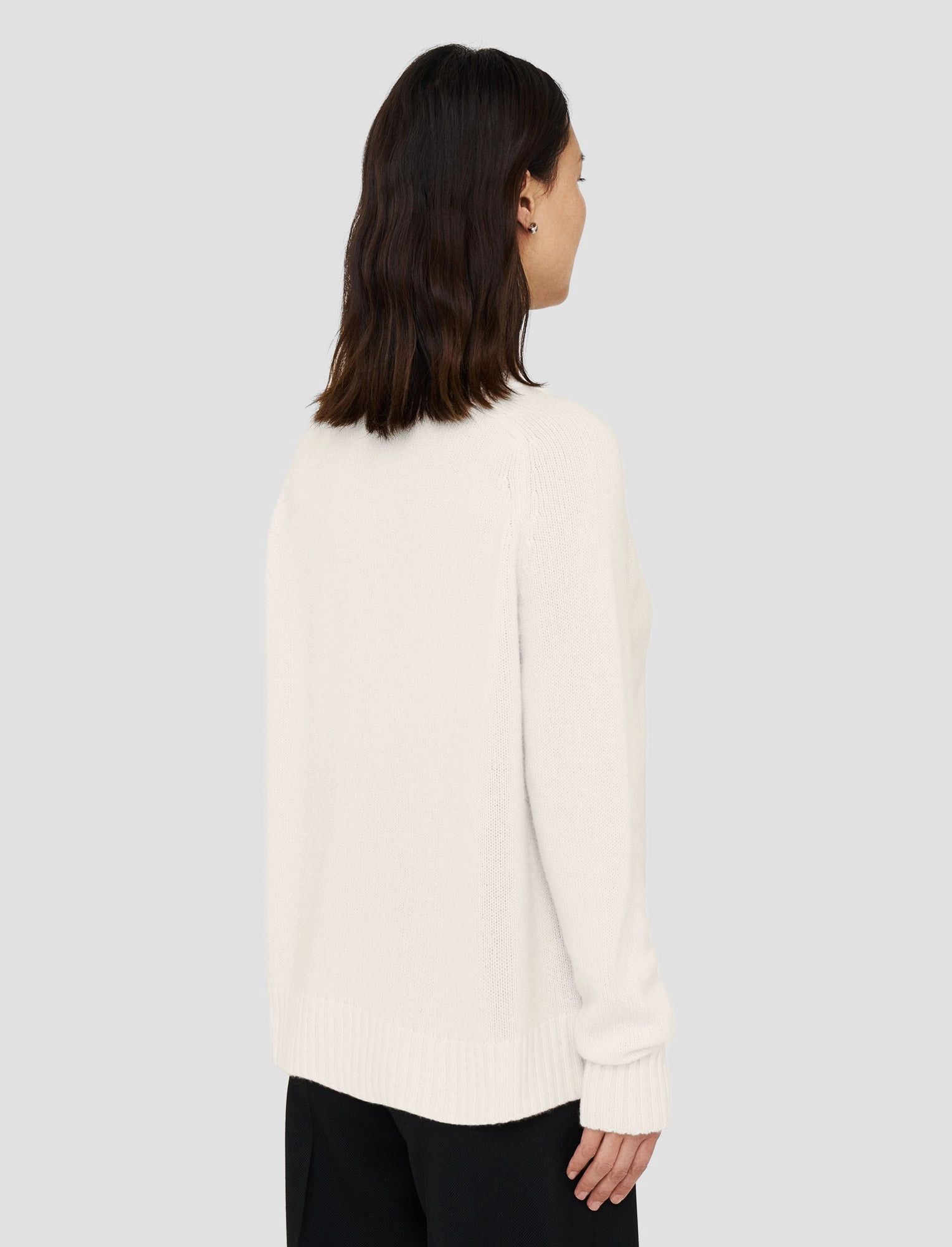 Open Cashmere Round Neck Jumper Biodegradable Fabric Circular Knit Technique