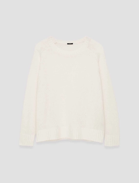 Quiet Style Essential Look Open Cashmere Round Neck Jumper