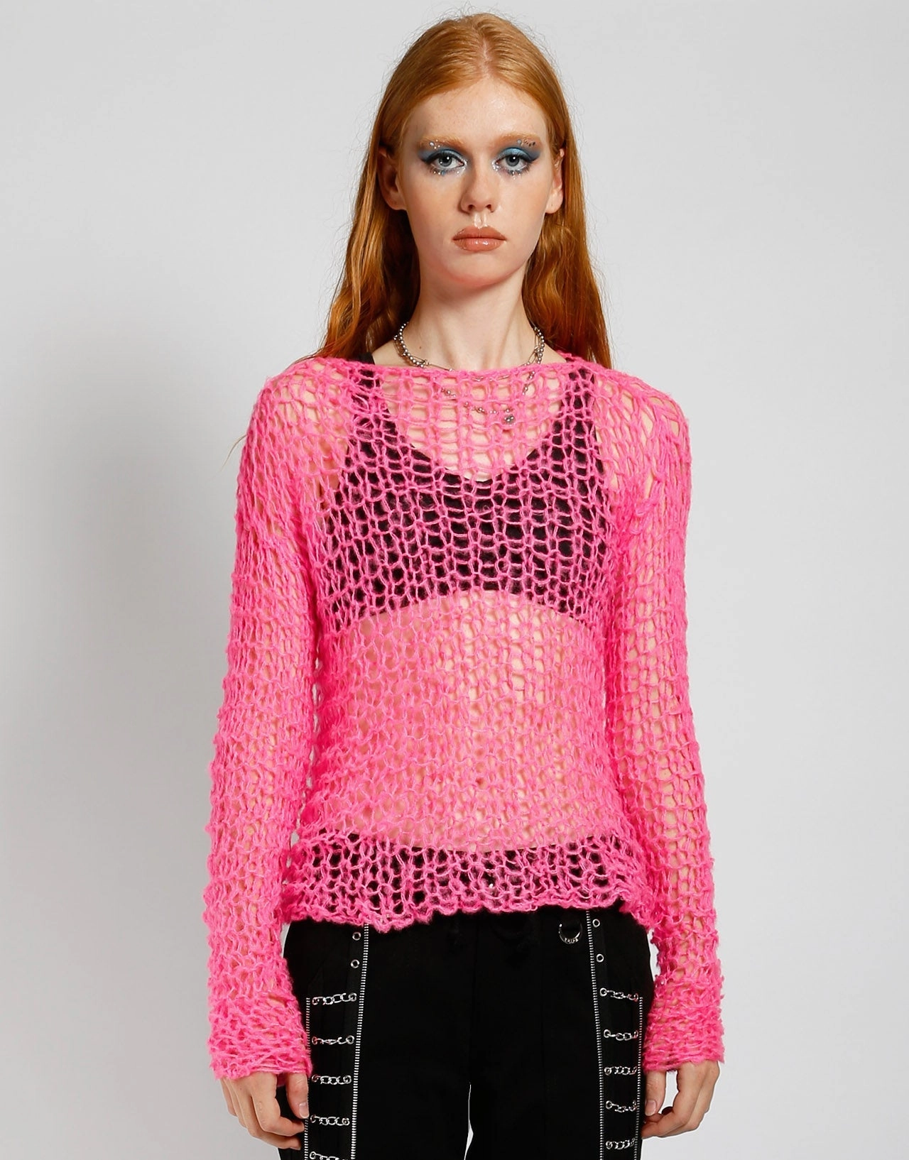 HOLY PUNK SWEATER PINK Soft Cotton Blend Ethically Sourced Yarn