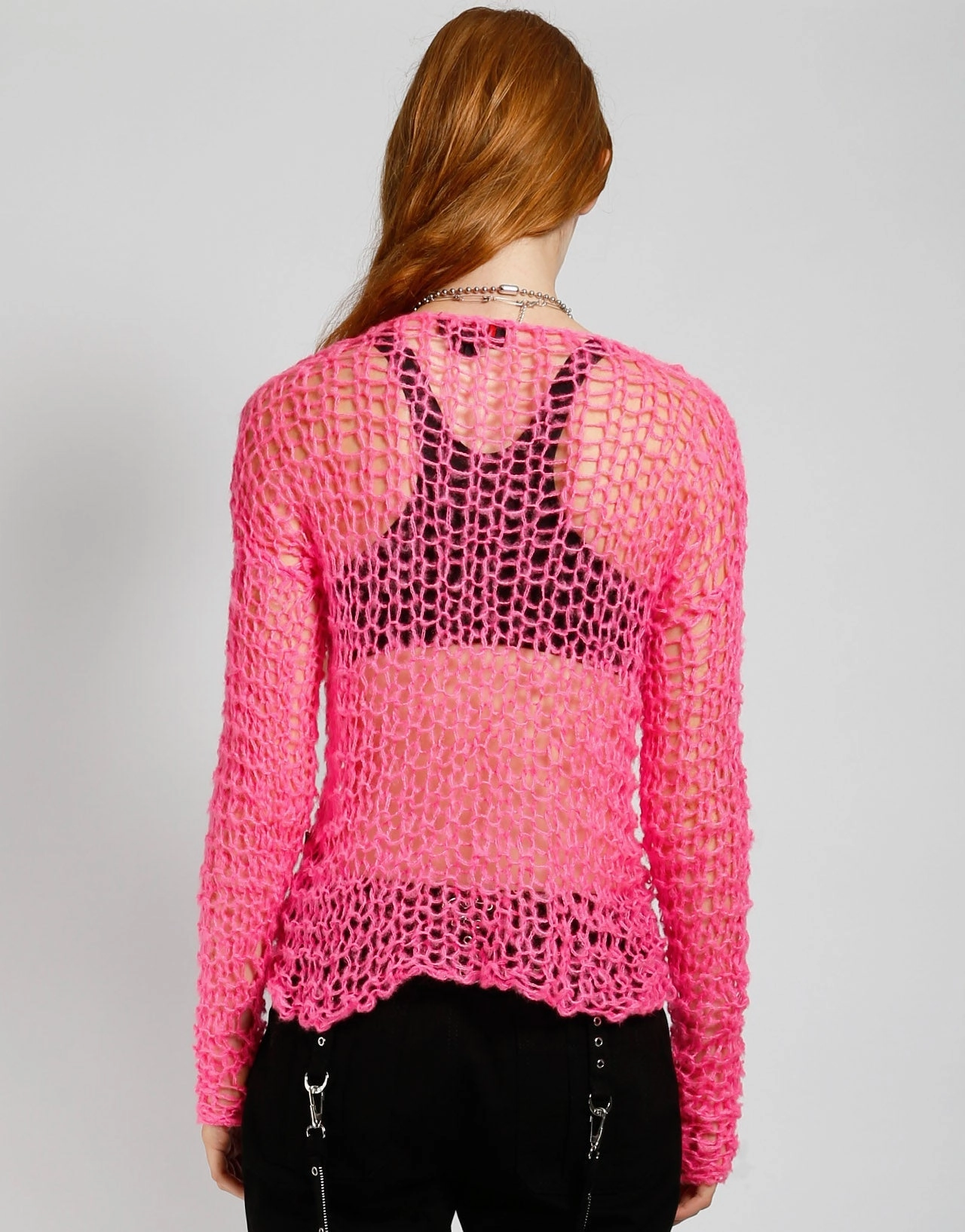 HOLY PUNK SWEATER PINK Overlock Edging
