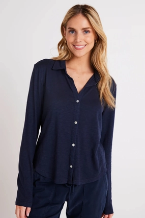 AllDay Comfort Cozy Layer Long Sleeve Knit Button Down