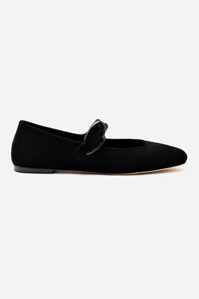 Verona Ballet Flat In Black Suede Spa day Team Play