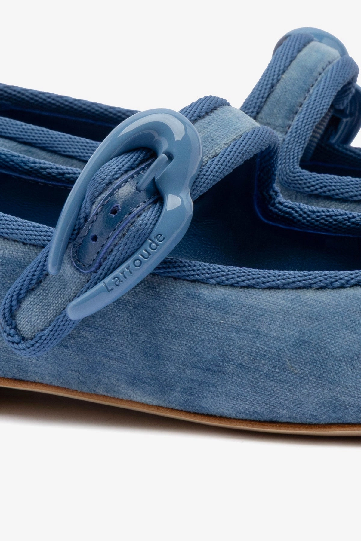 Tree Lane Fair Walk Verona Ballet Flat In French Blue Velvet