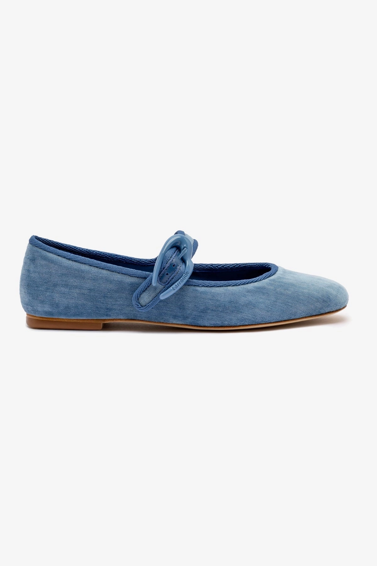 Zip Up Verona Ballet Flat In French Blue Velvet