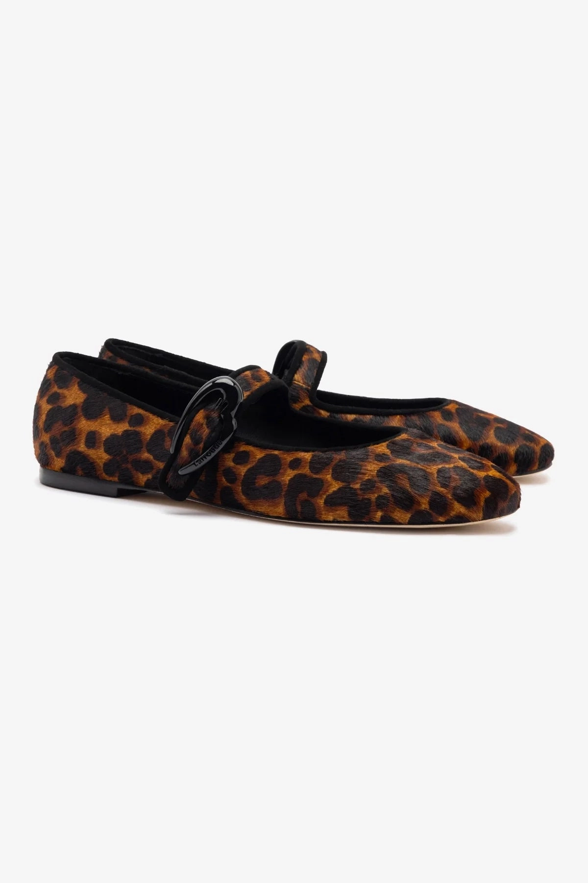 Easy Strap midsole Verona Ballet Flat In Leopard Print Calf Hair
