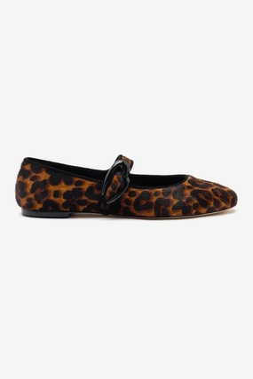 Verona Ballet Flat In Leopard Print Calf Hair Party Glow
