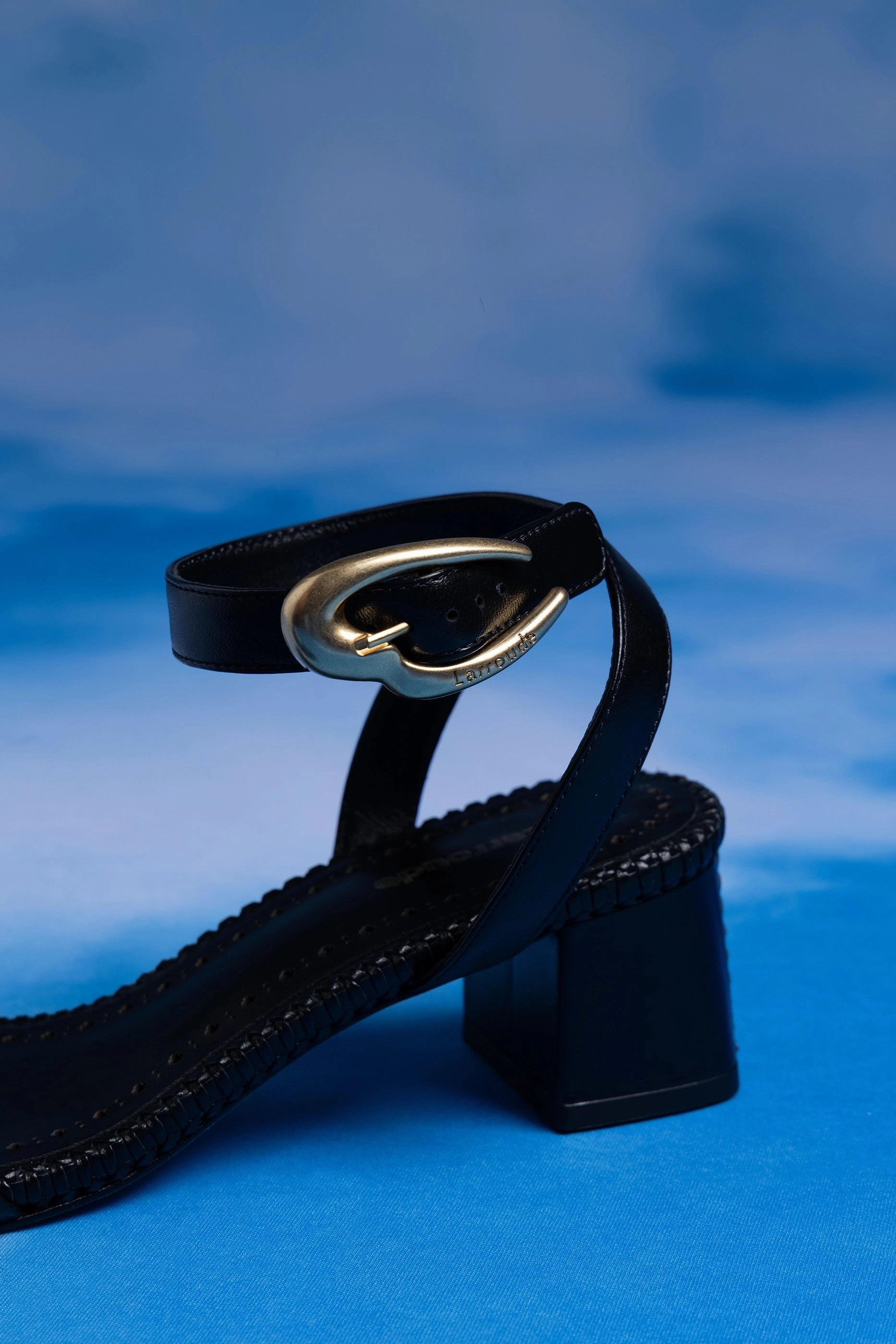 Verona Block Sandal In Black Leather Pet Walk