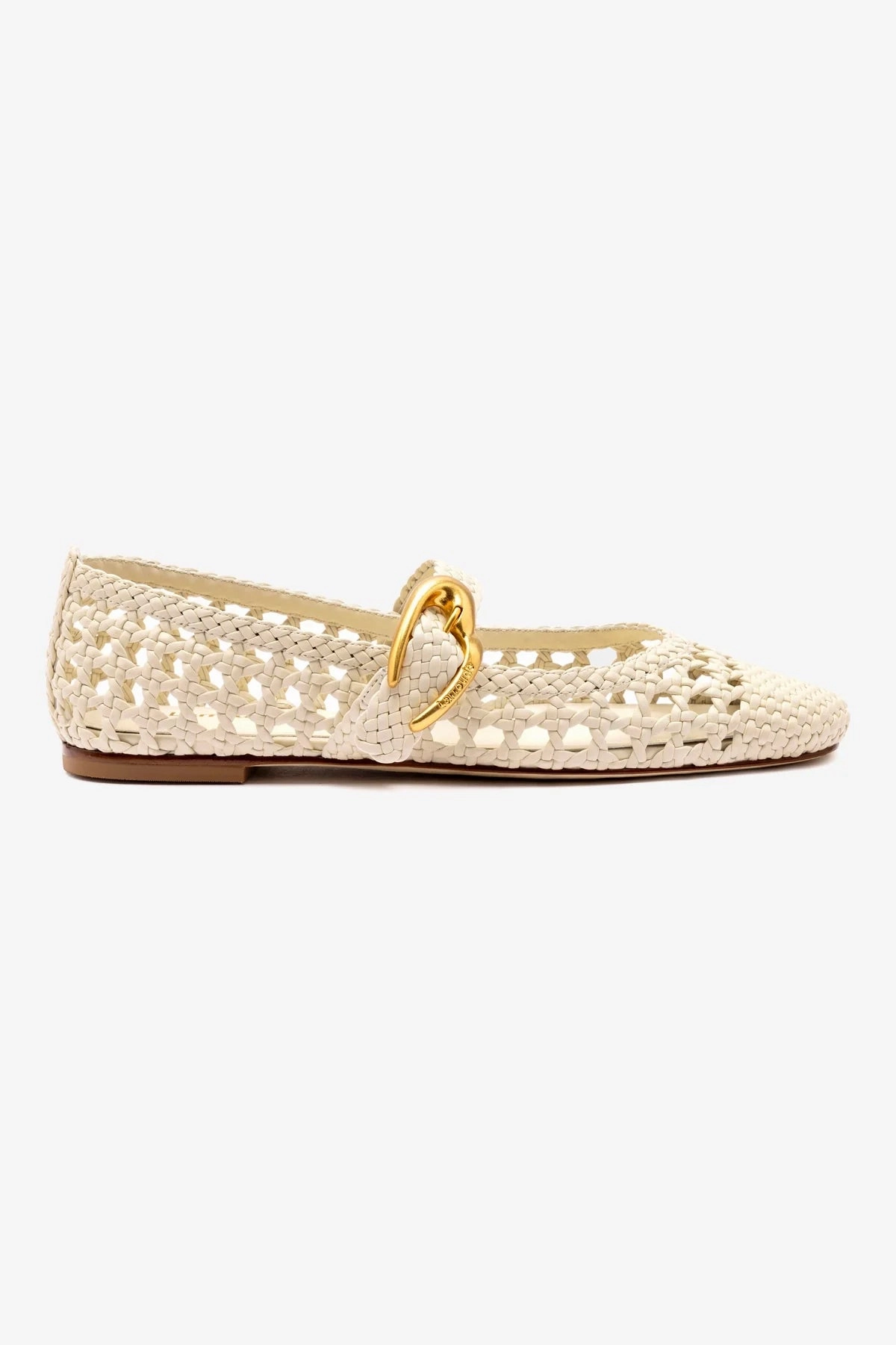 Leaf Glow Verona Macrame Ballet Flat In Ivory Leather