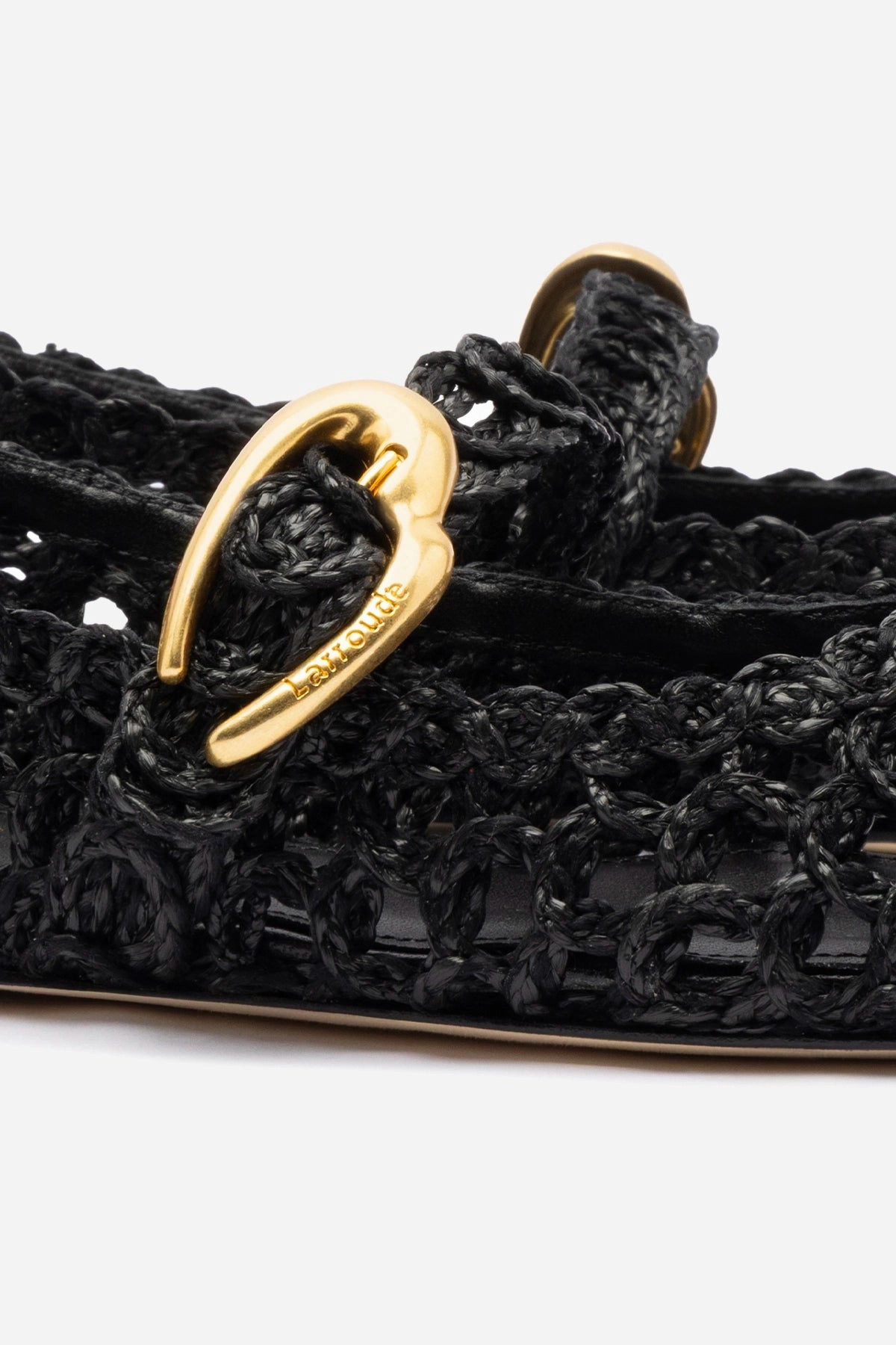 Model Look Weekend Ready Footwear Verona Macrame In Black Embroidered Raffia