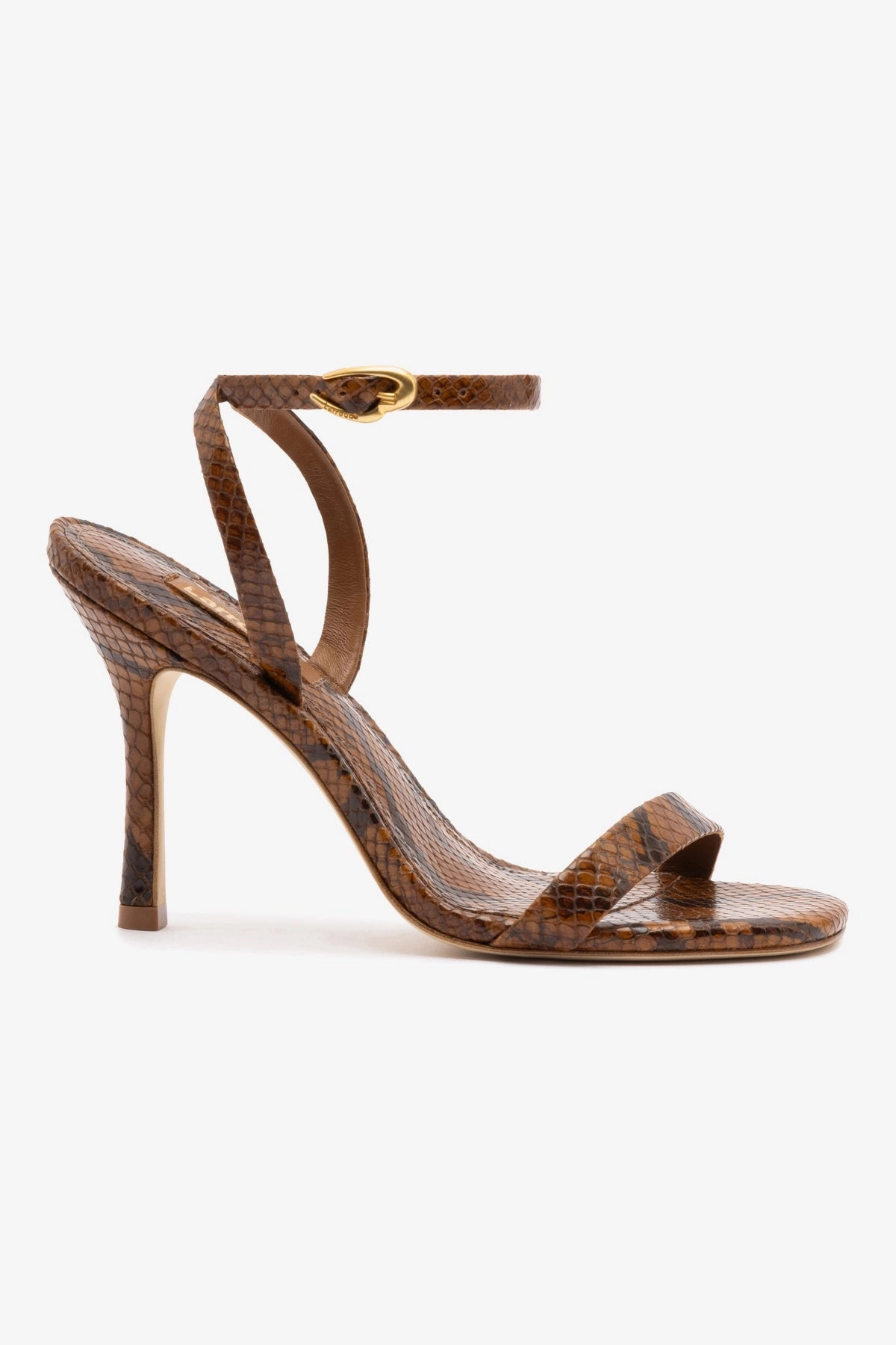High Heel Veronina Sandal In Oud Python Embossed Leather