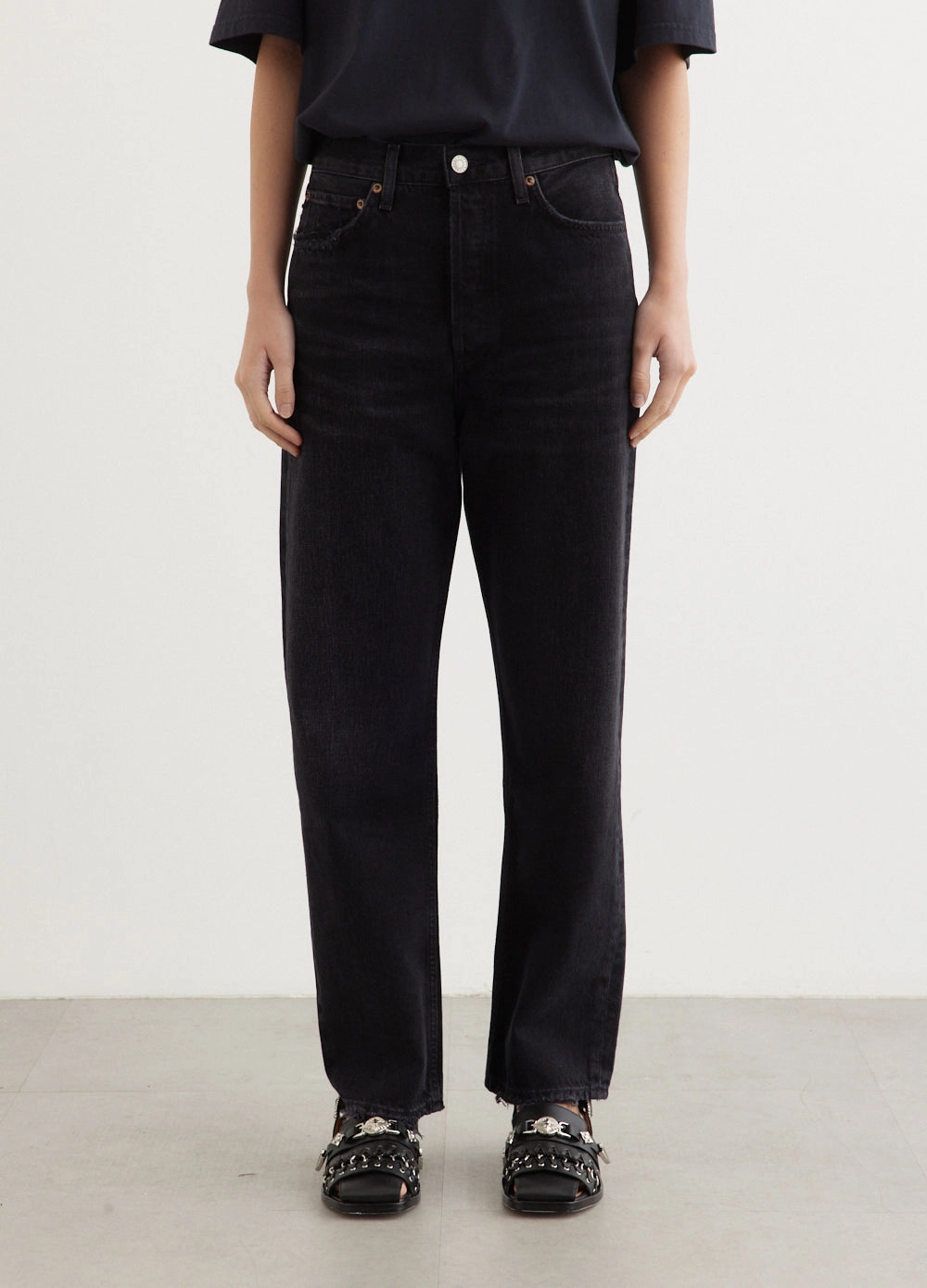 Durable Rivet Hardware Beach Day Holiday Vibes 90's Mid Rise Straight Jeans