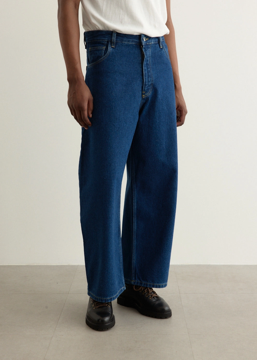 Paolo Denim Volume Pants Sleek Comfort Earthy Rainy Day City Walk