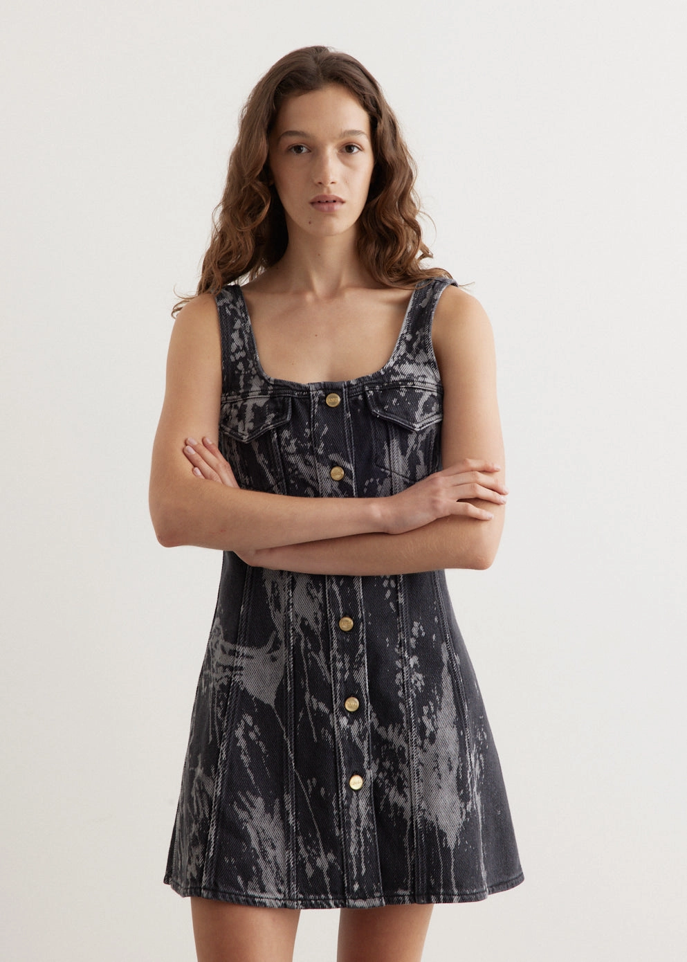 All-Purpose Use Work Ready Neutral Heavy Denim Mini Dress