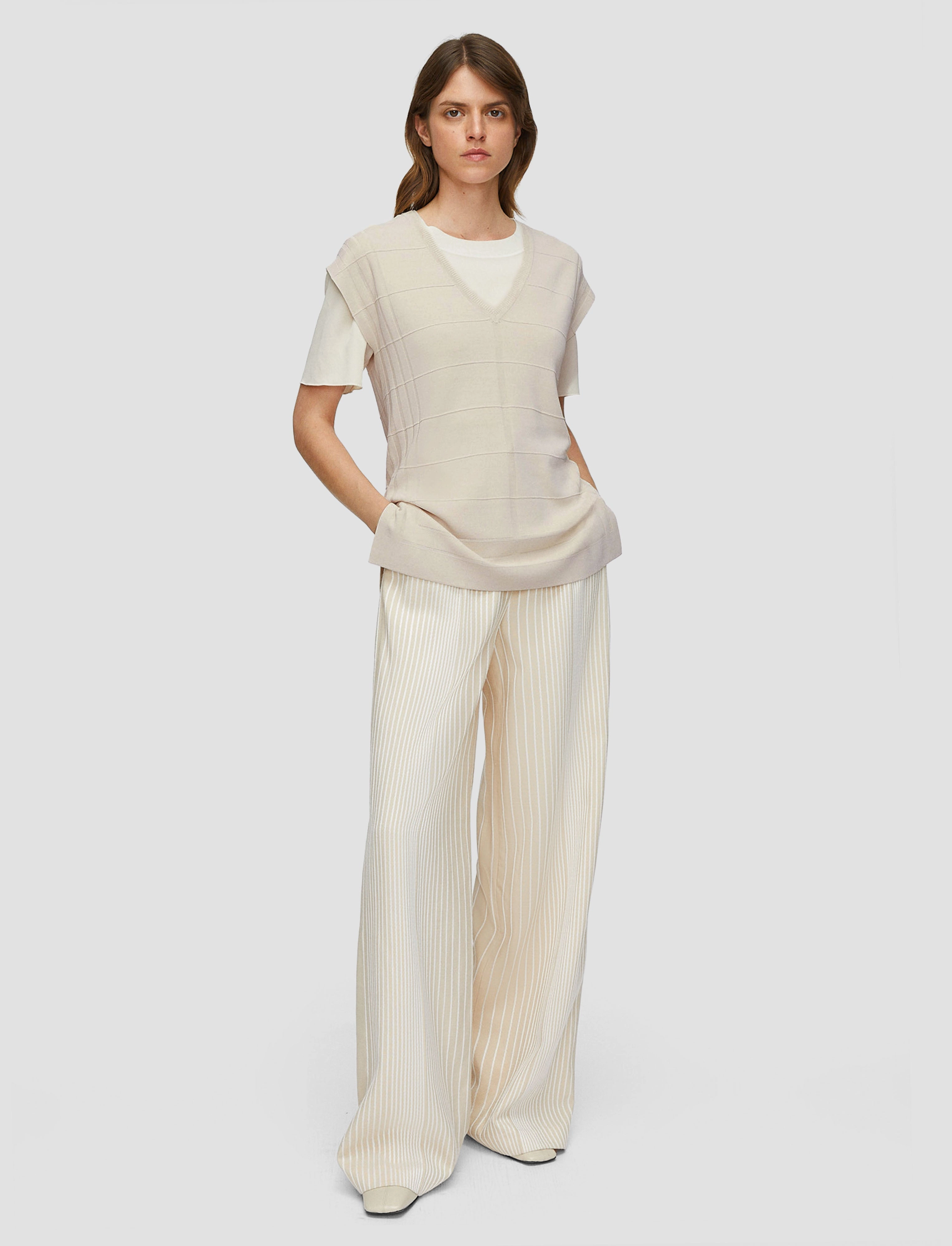 LowImpact Dye Viscose Grid Knit Top