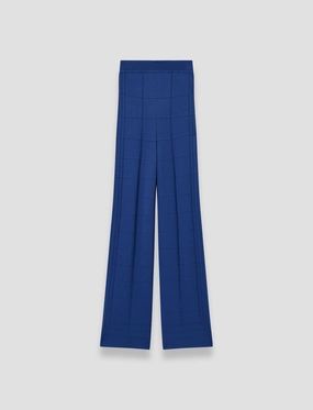Gentle Fabric Breathable Yarn Viscose Grid Knit Trousers