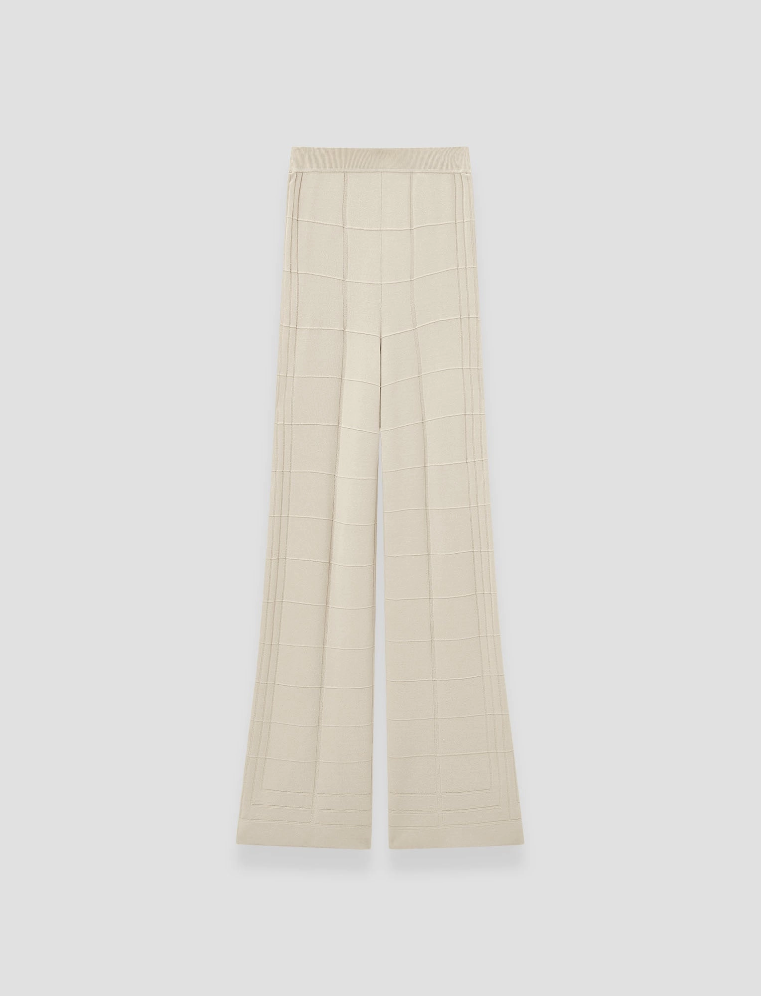 Mild Weather No-Fuss Look Viscose Grid Knit Trousers
