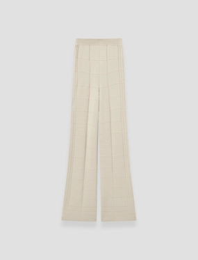 Mild Weather No-Fuss Look Viscose Grid Knit Trousers