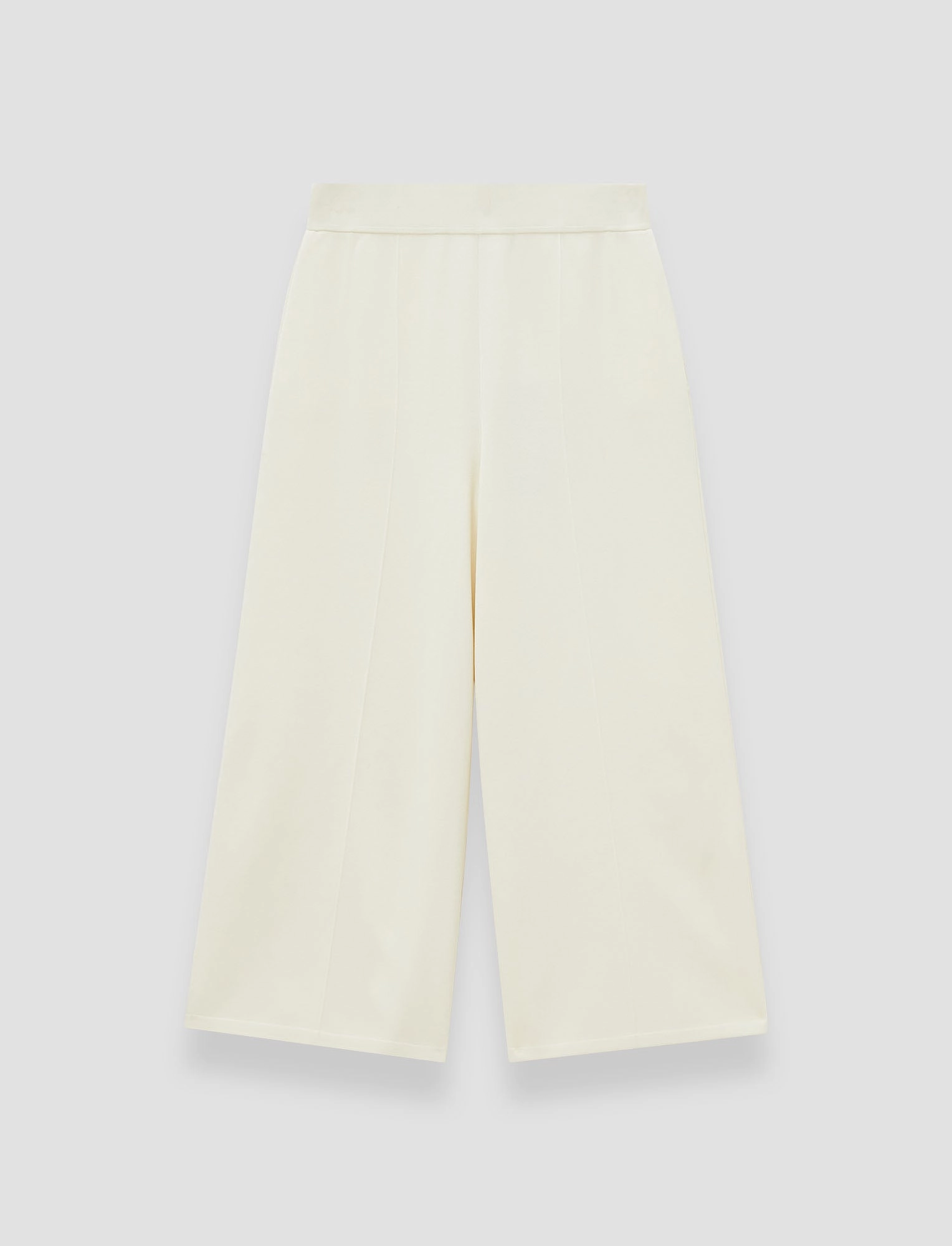 Viscose Knit Stretch Culottes Ribbed Edging Gentle Fit