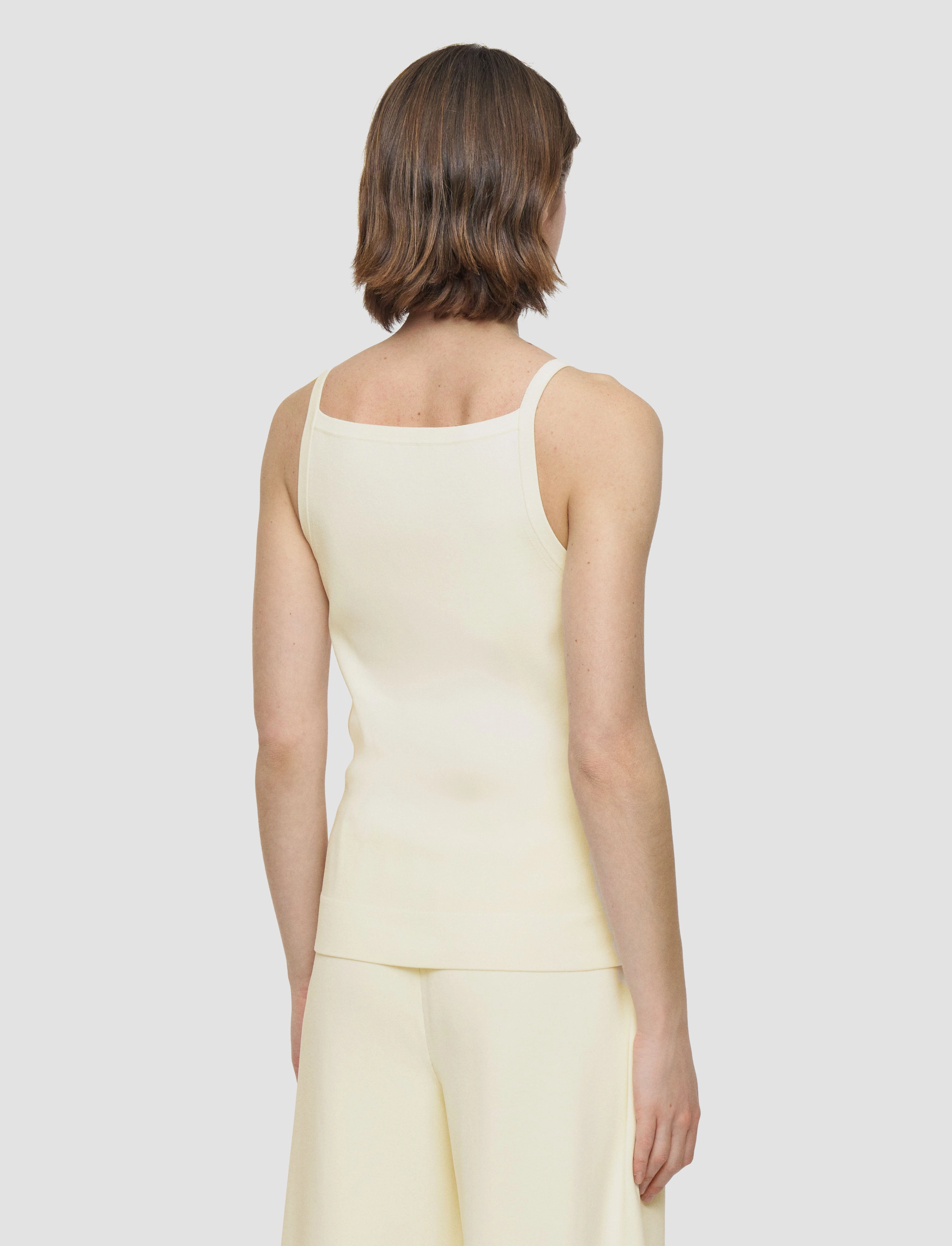 Viscose Knit Stretch Vest Top Classic Wear Crew Neckline