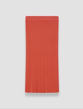 Viscose Rib Knit Skirt Fall Walk Seasonal Warmth