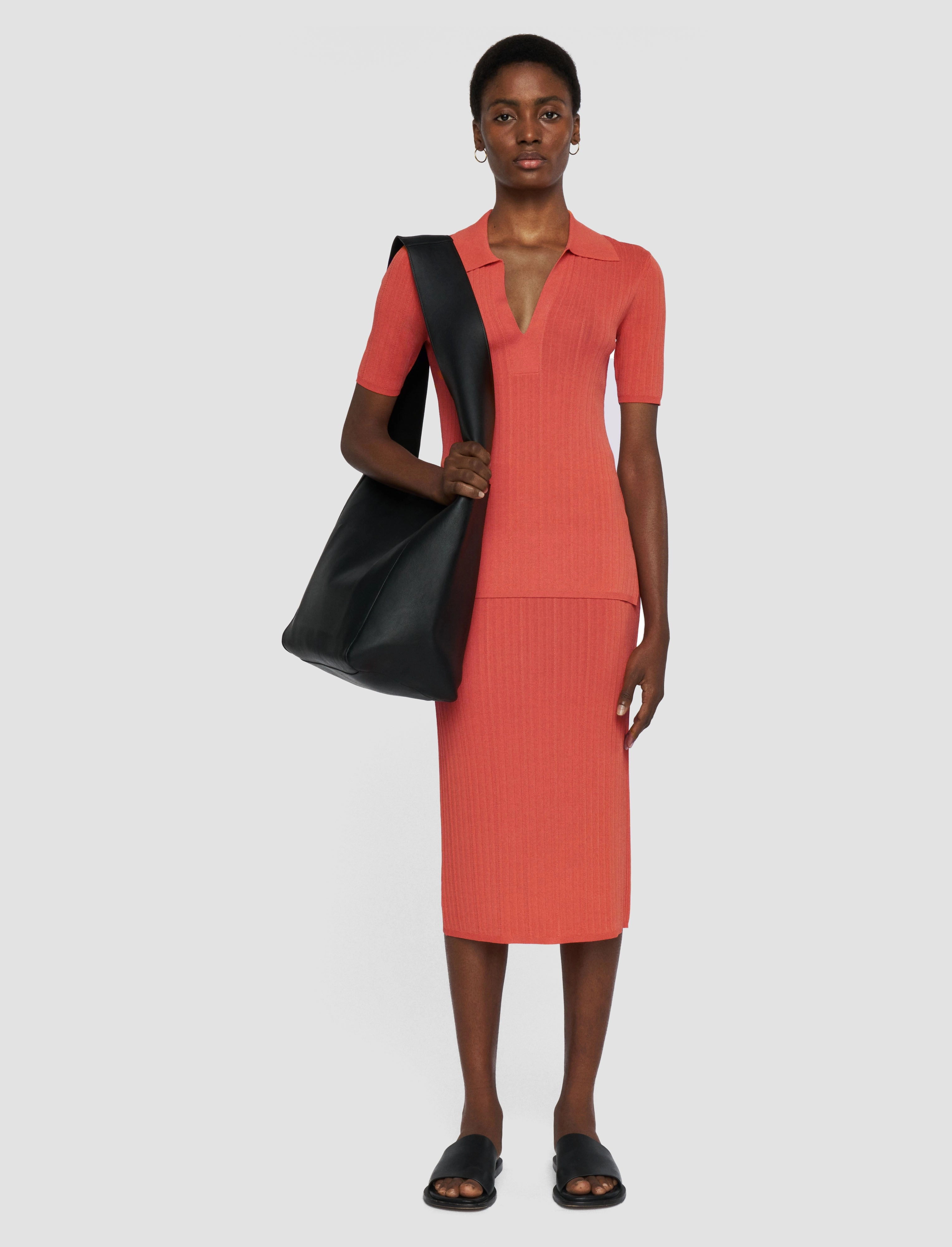 Closet Essential Viscose Rib Knit Skirt