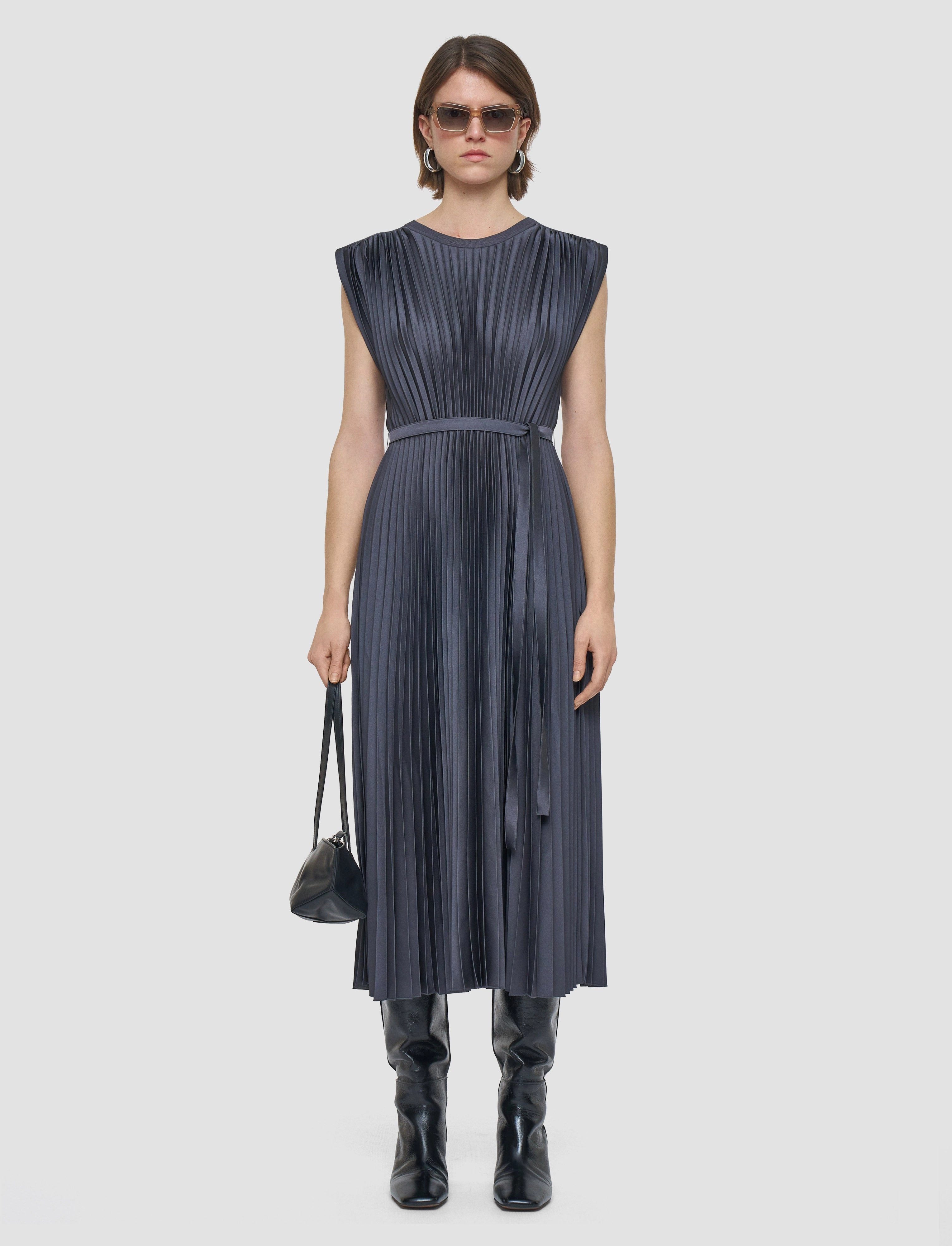 Relaxed Layer Versatile Layered Volta Knit Weave Pliss Dress