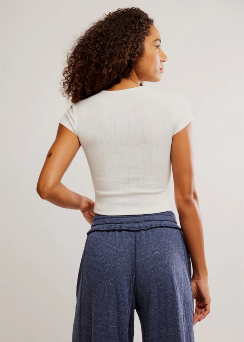 OversizedFit Quick-Dry Fabric Wait A Minute Baby Tee - Oatmeal