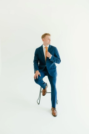 Washable 2-Pant Flex Suit Sapphire Sharp Comfort