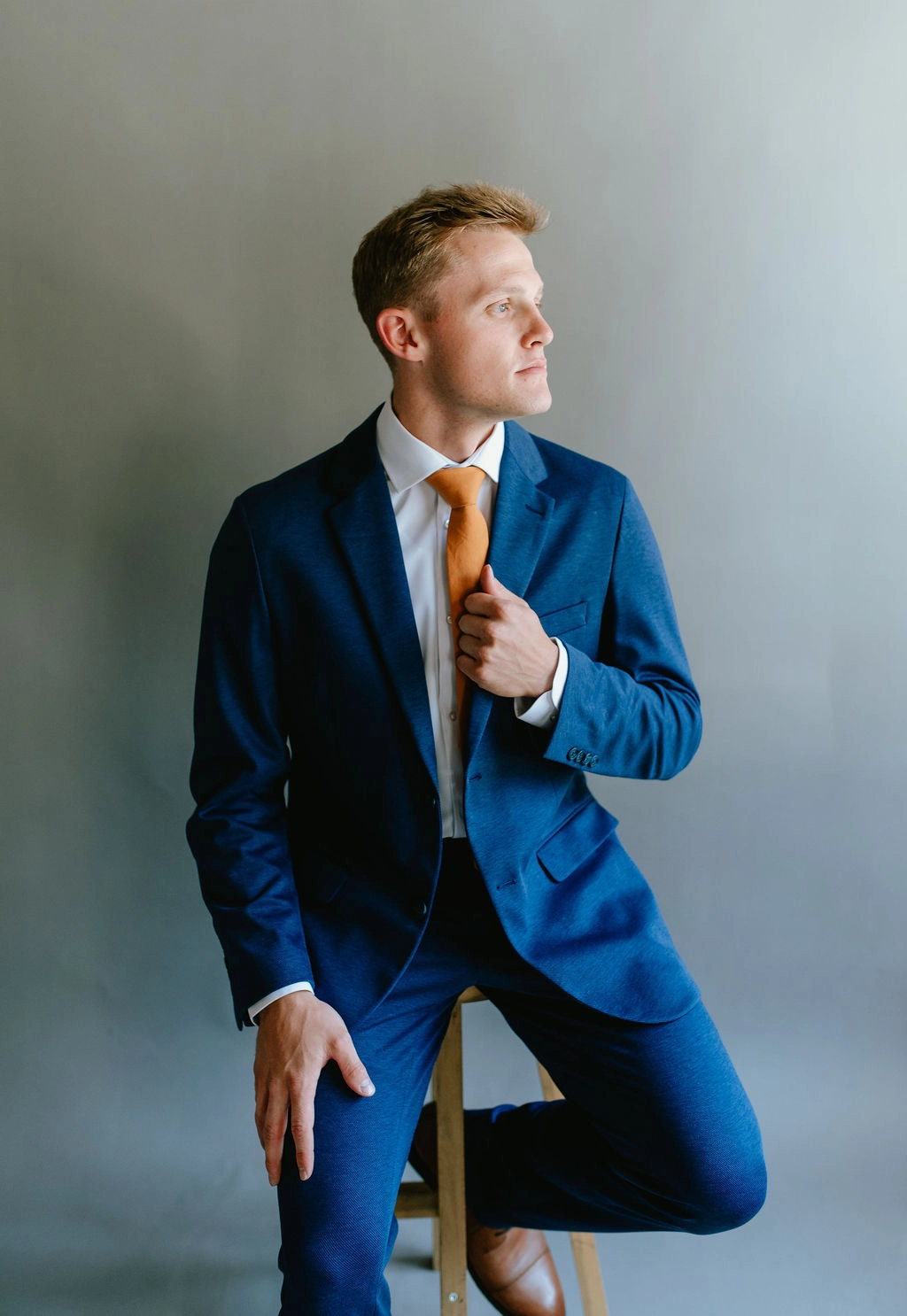 Timeless Work Look Chic Business Look Washable 2-Pant Flex Suit Sapphire