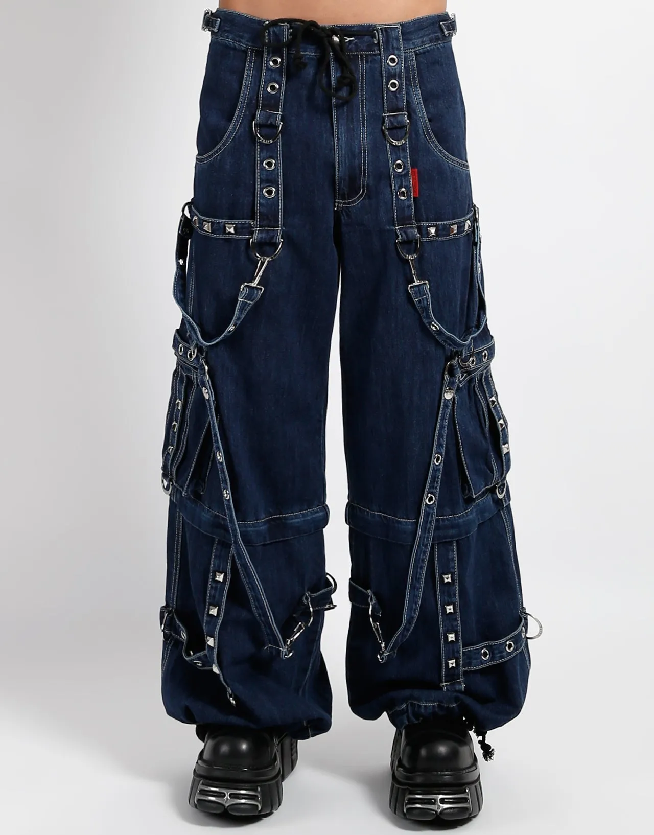 Wrinkle-Resistant DENIM STRAP PANT