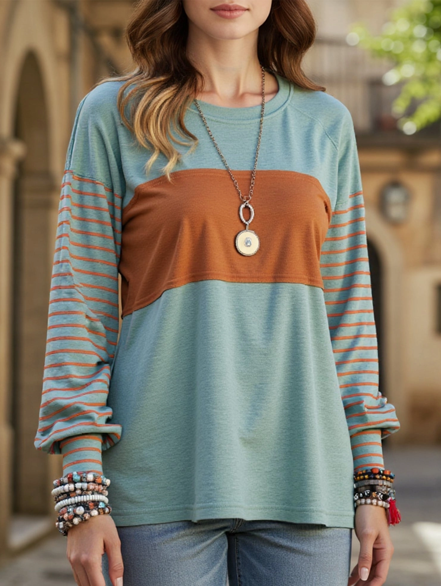 Countrycore Striped Contrast Long Sleeved T-Shirt Formal Shirt