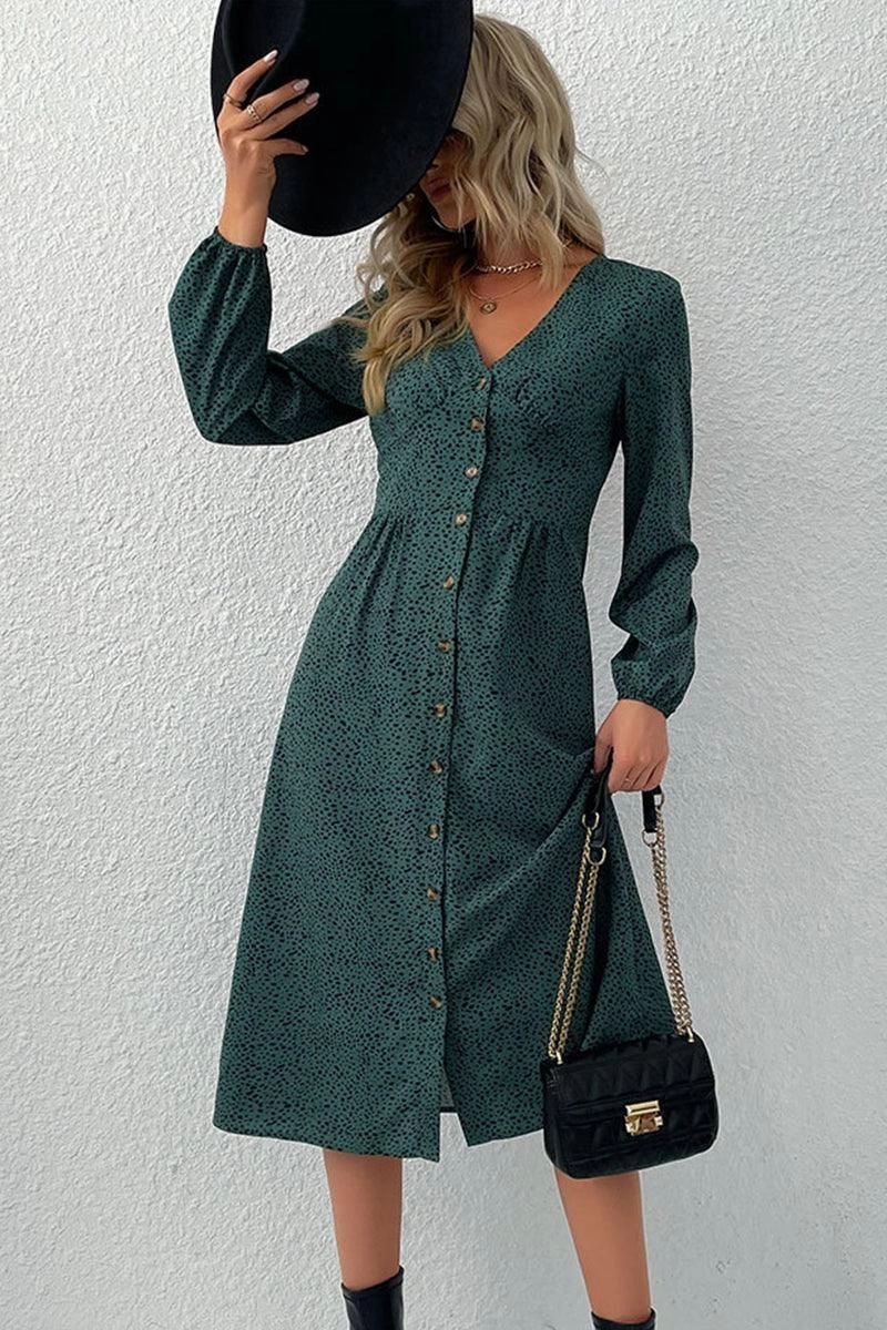 Chill Fashion LONG SLEEVE BUTTON DOWN SHIRT DRESS