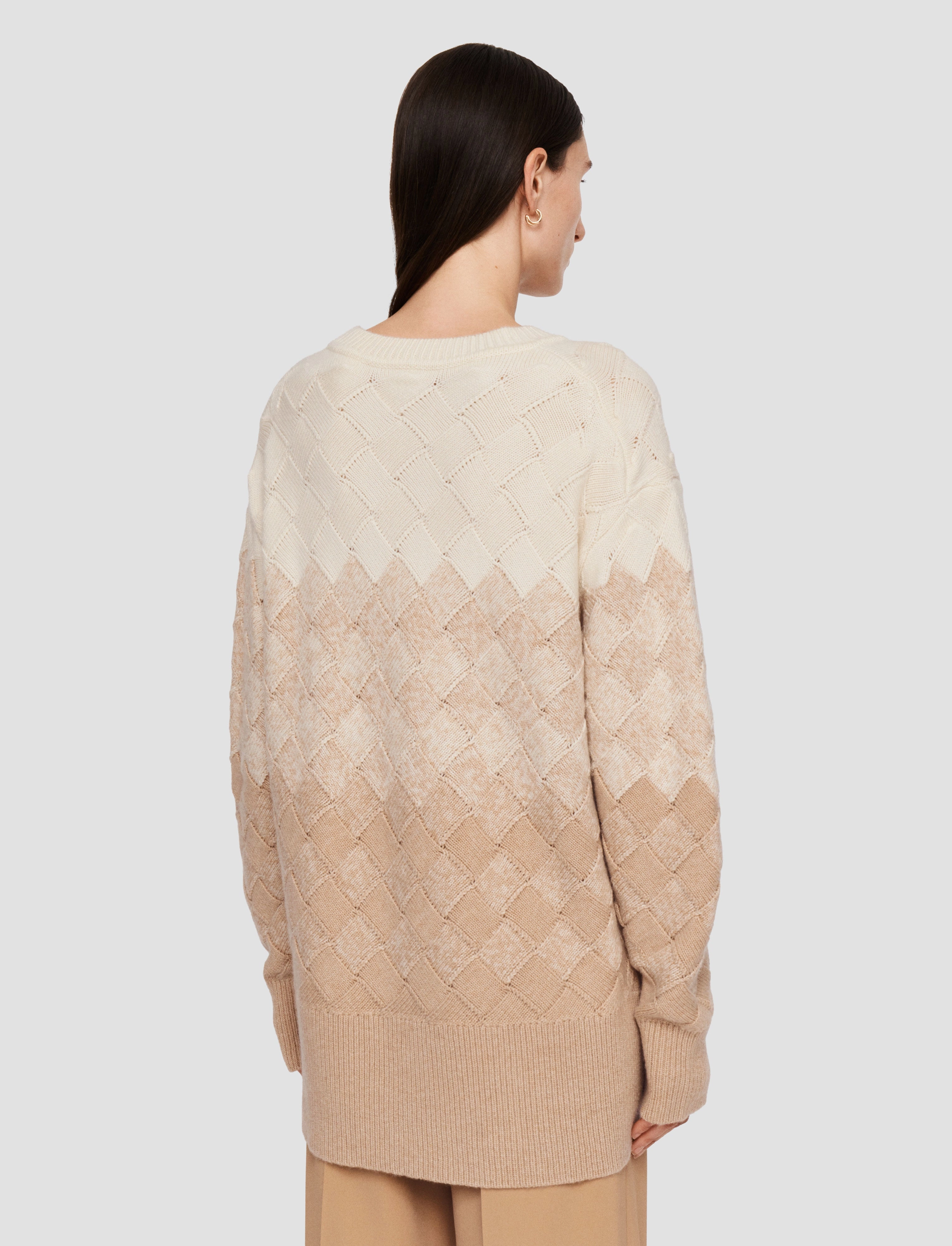 Weave Knit Round Neck Jumper Durable Weave