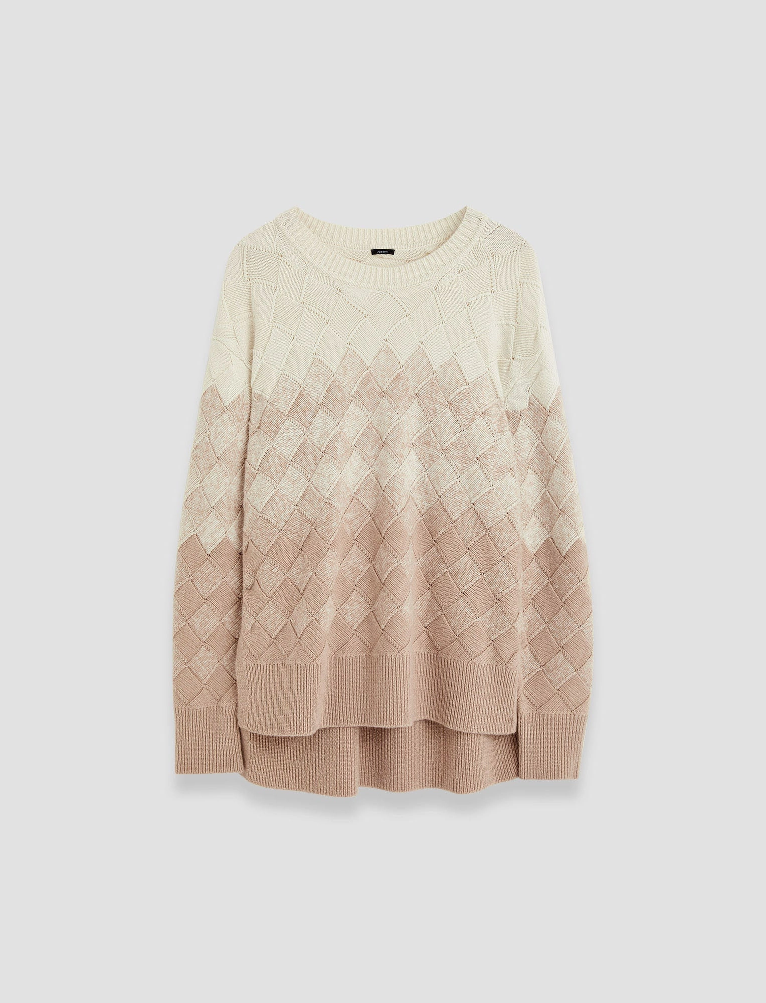 Weave Knit Round Neck Jumper Chunky Cable Pattern