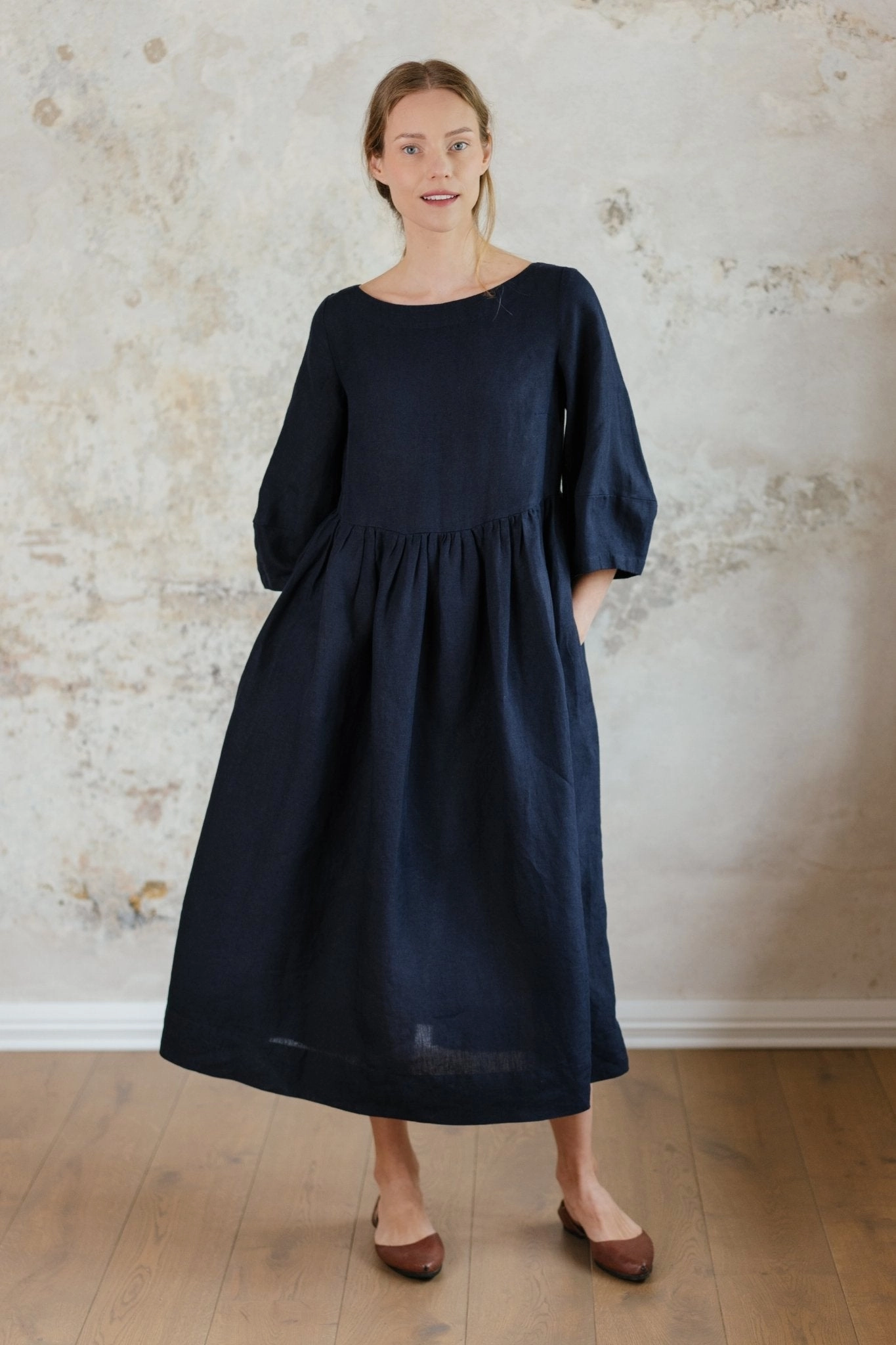 Gaia ?C  Linen Smock Dress Seasonal Fit