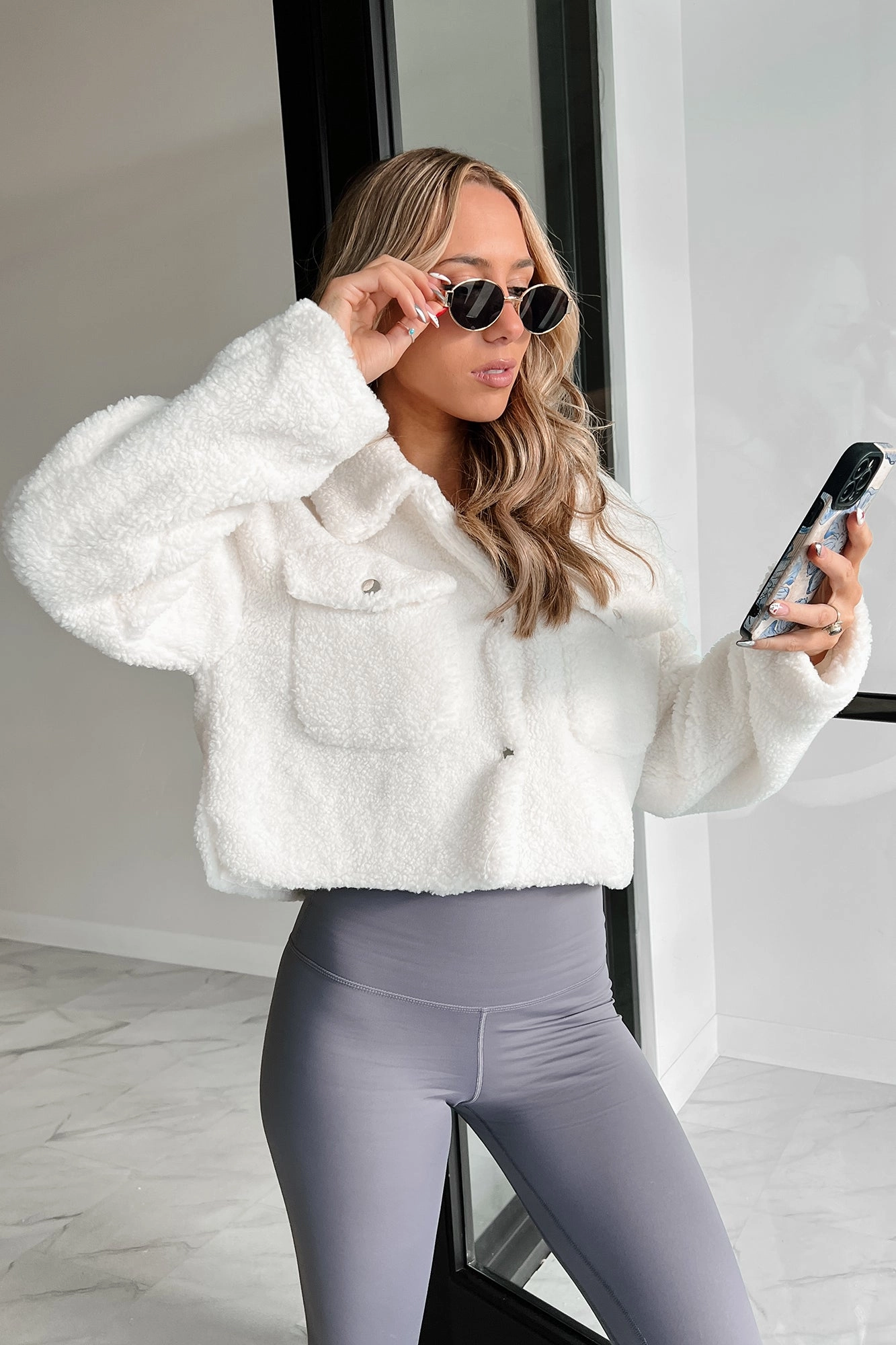 Be Seeing You Soon Teddy Jacket (Ivory) Focus