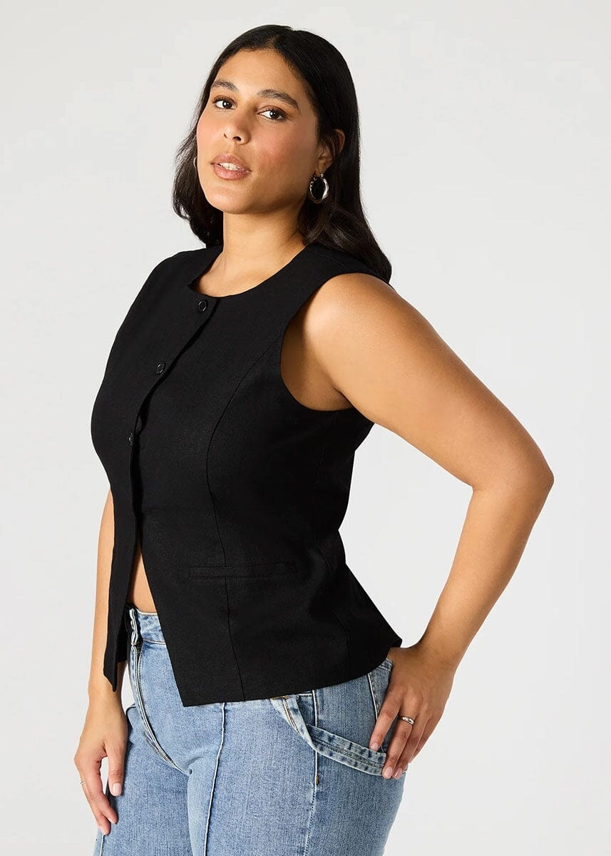 Wesley Top - Black FourWay Stretch Fabric