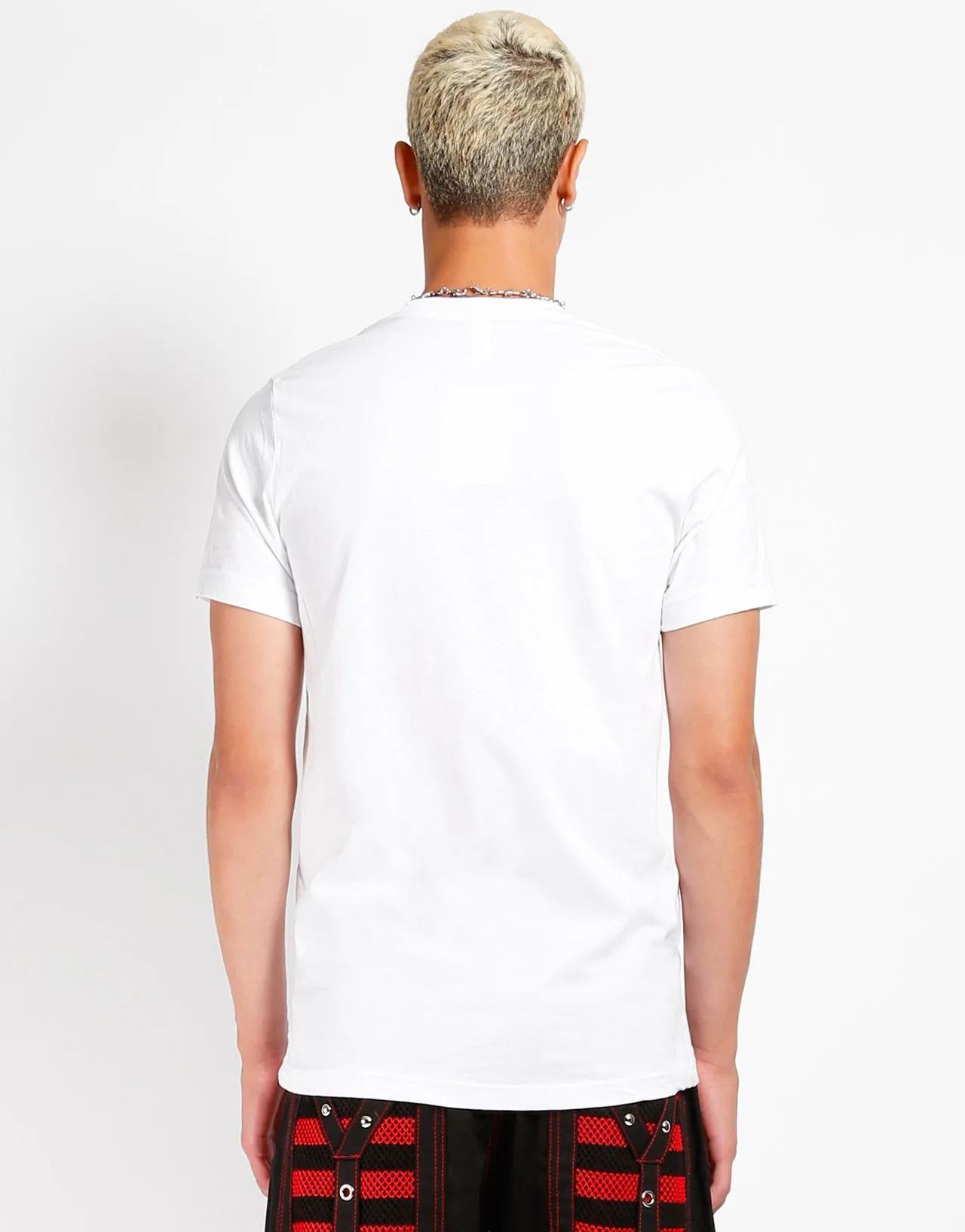 High Neck Design White & Black Trash & Vaudeville Logo T-Shirt