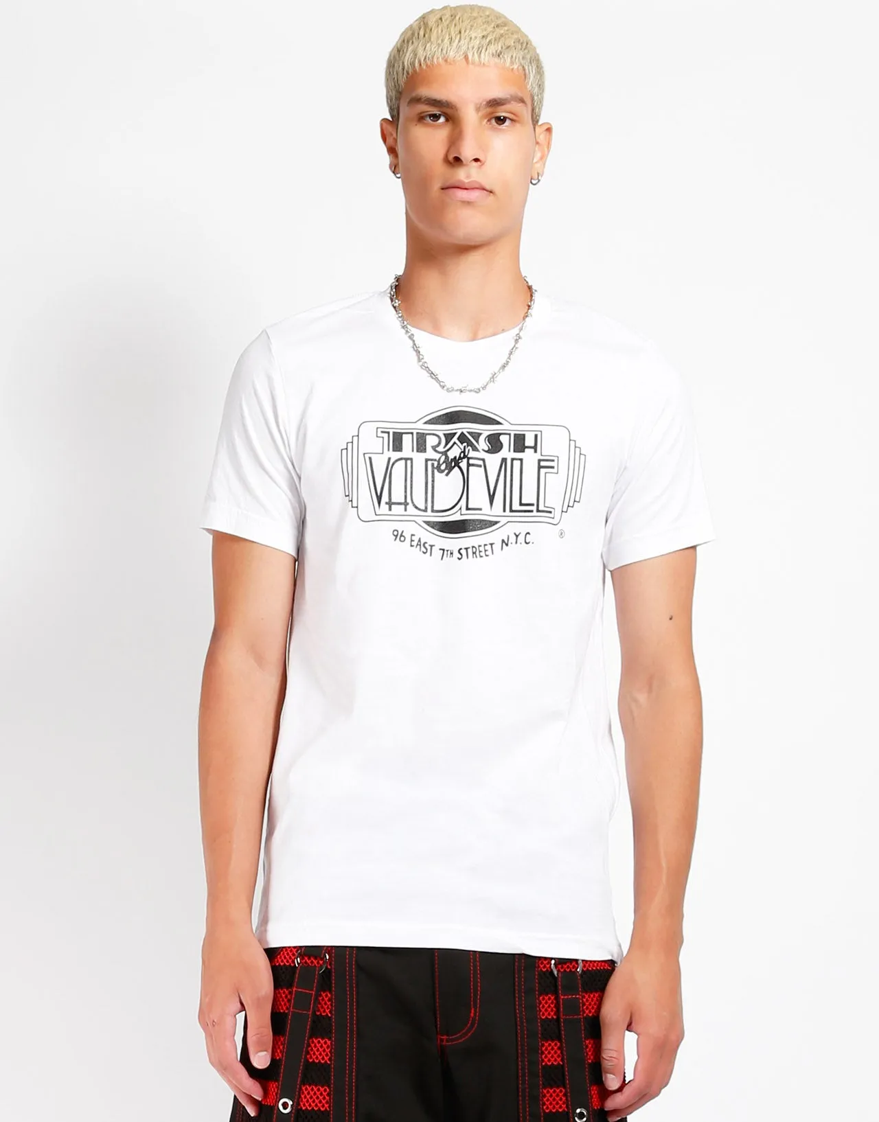 City Casual White & Black Trash & Vaudeville Logo T-Shirt