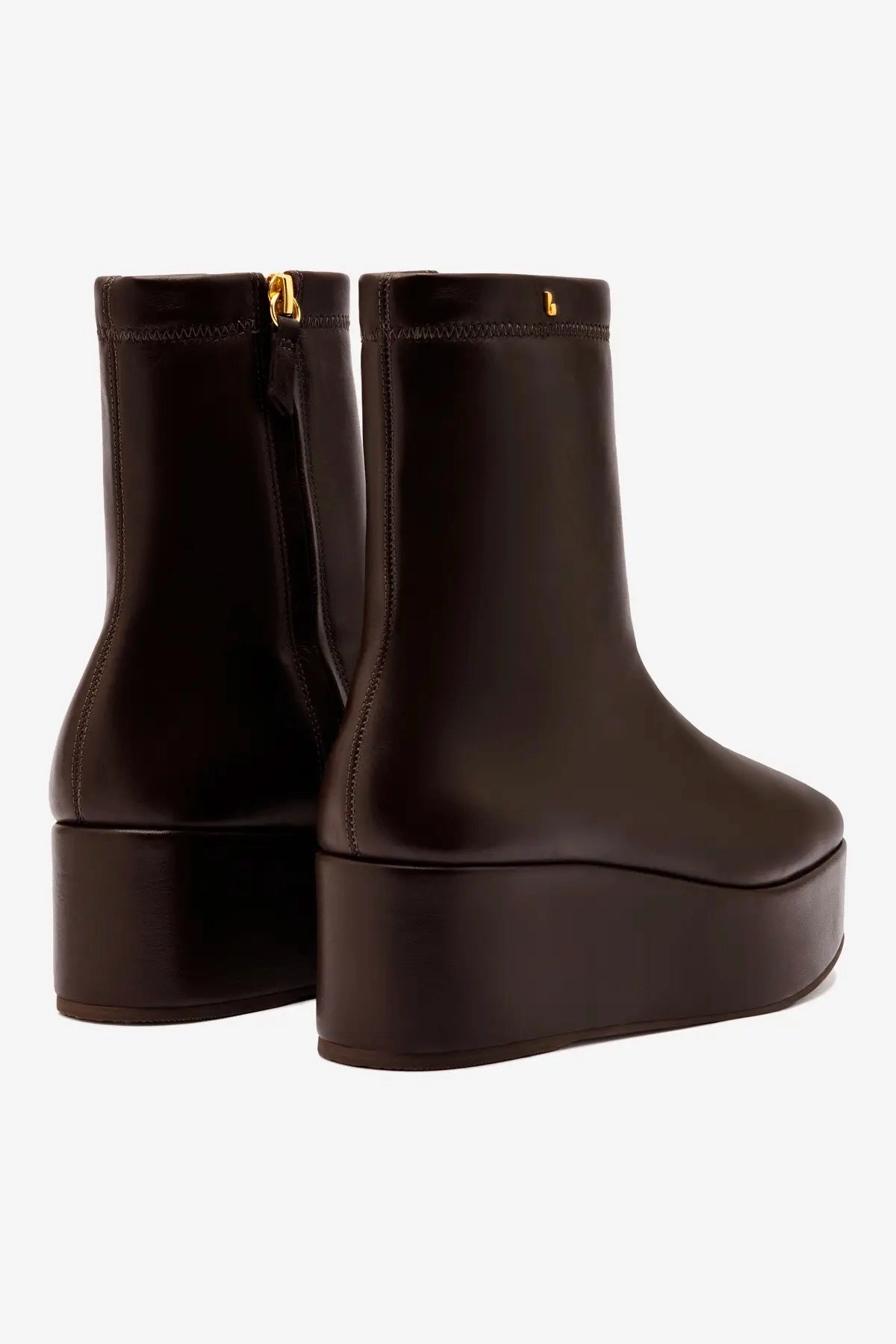 Dani Flatform Boot In Brown Leather Urban Casual