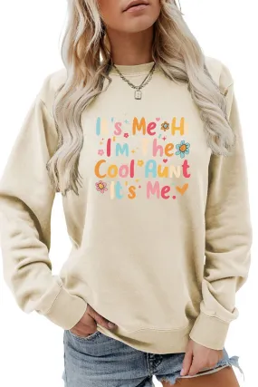Cozy And Warm WOMEN LETTERING PRINT LOOSE FIT PULLOVER TOP