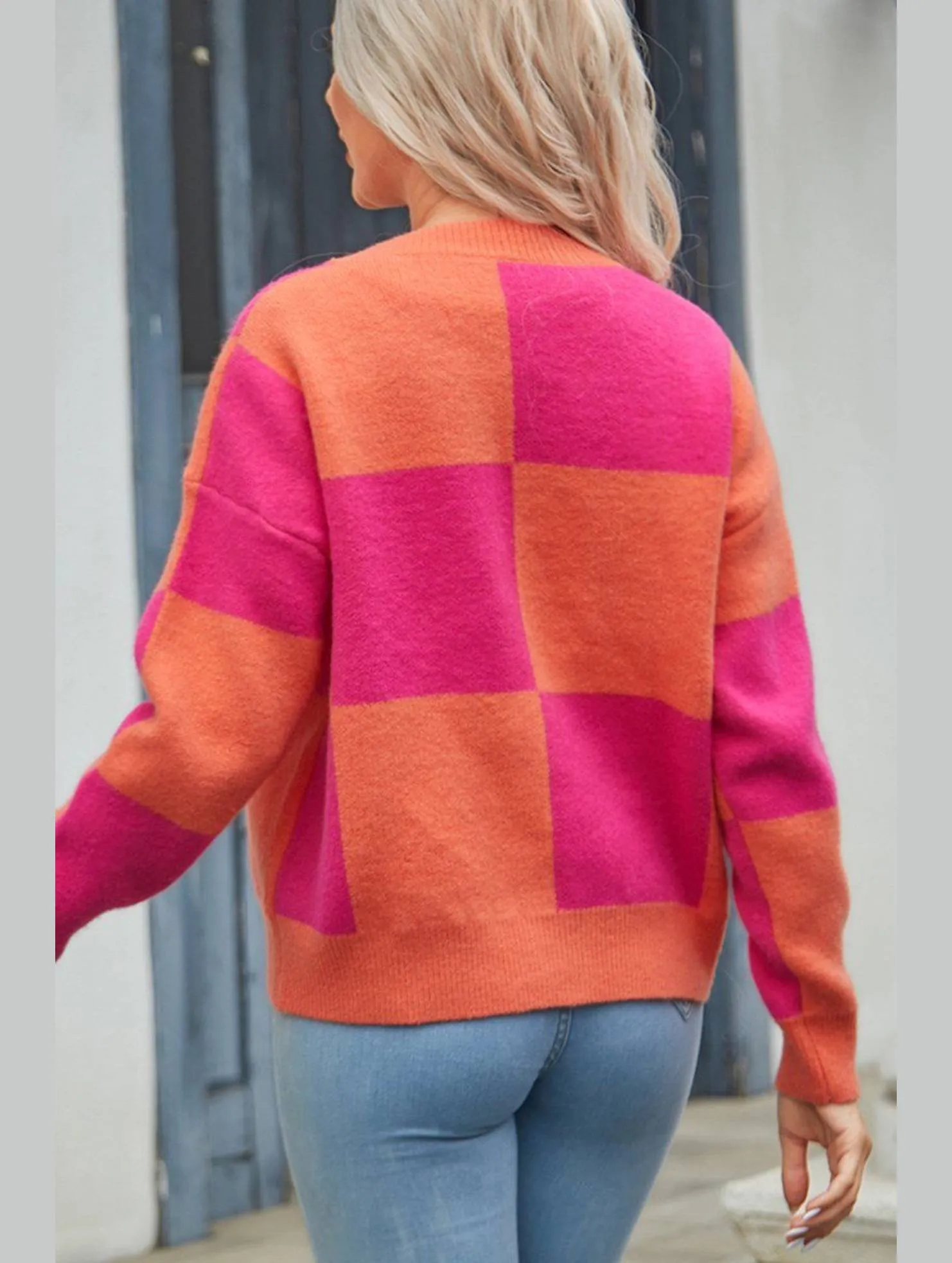 Soft Touch All-Day Wear WOMEN PLAID COLOR BLOCK BUTTON UP CARDIGAN