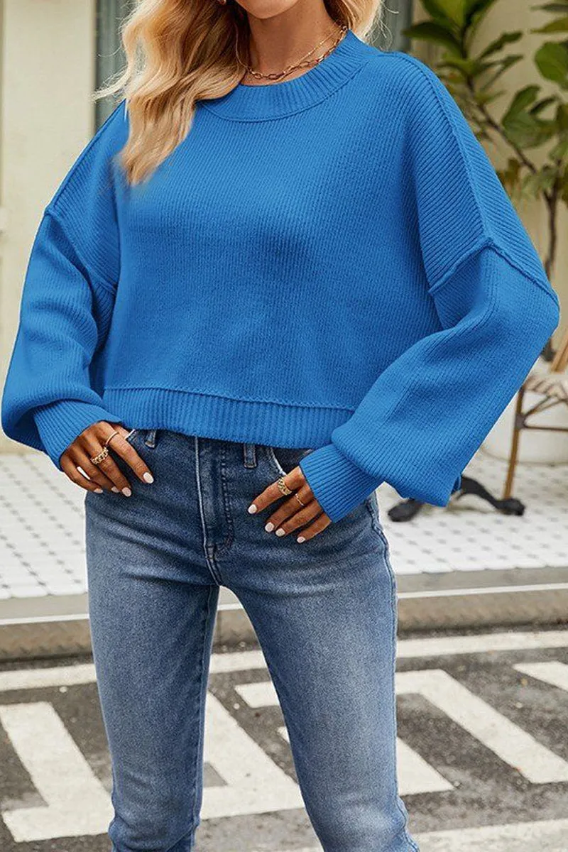 WOMEN RIBBED OVERSIZED JUMPER TOP SWEATER All-day Comfort Odor Resistant