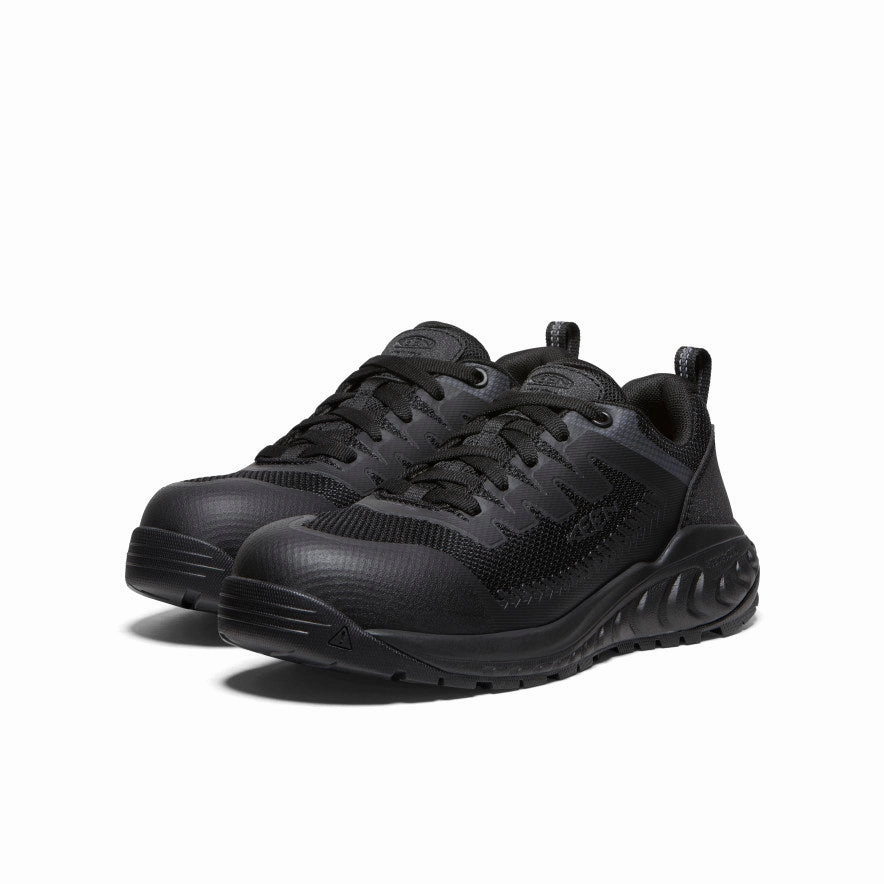 Seamless Comfort Daily Walks Women's Arvada Work Sneaker (Carbon Toe)  |  Black/Black