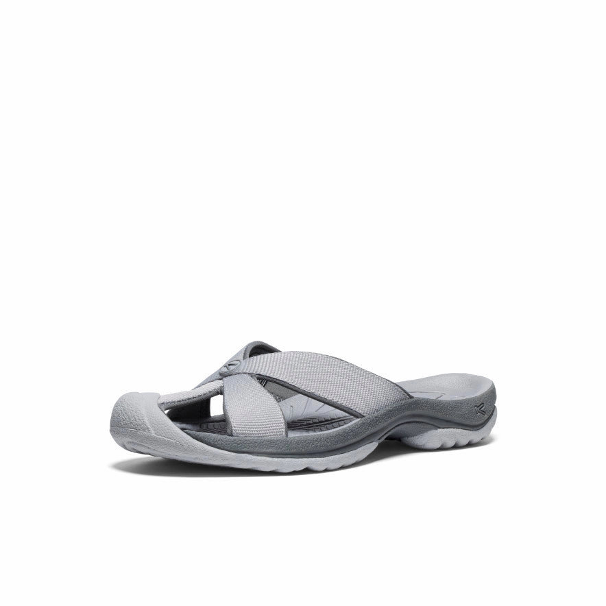 Elegant Summer Footwear Women's Bali Slide Sandal  |  Alloy/Steel Grey