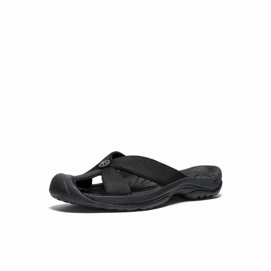 Women's Bali Slide Sandal  |  Black/Steel Grey Slip Comfort Quick Step Shoes